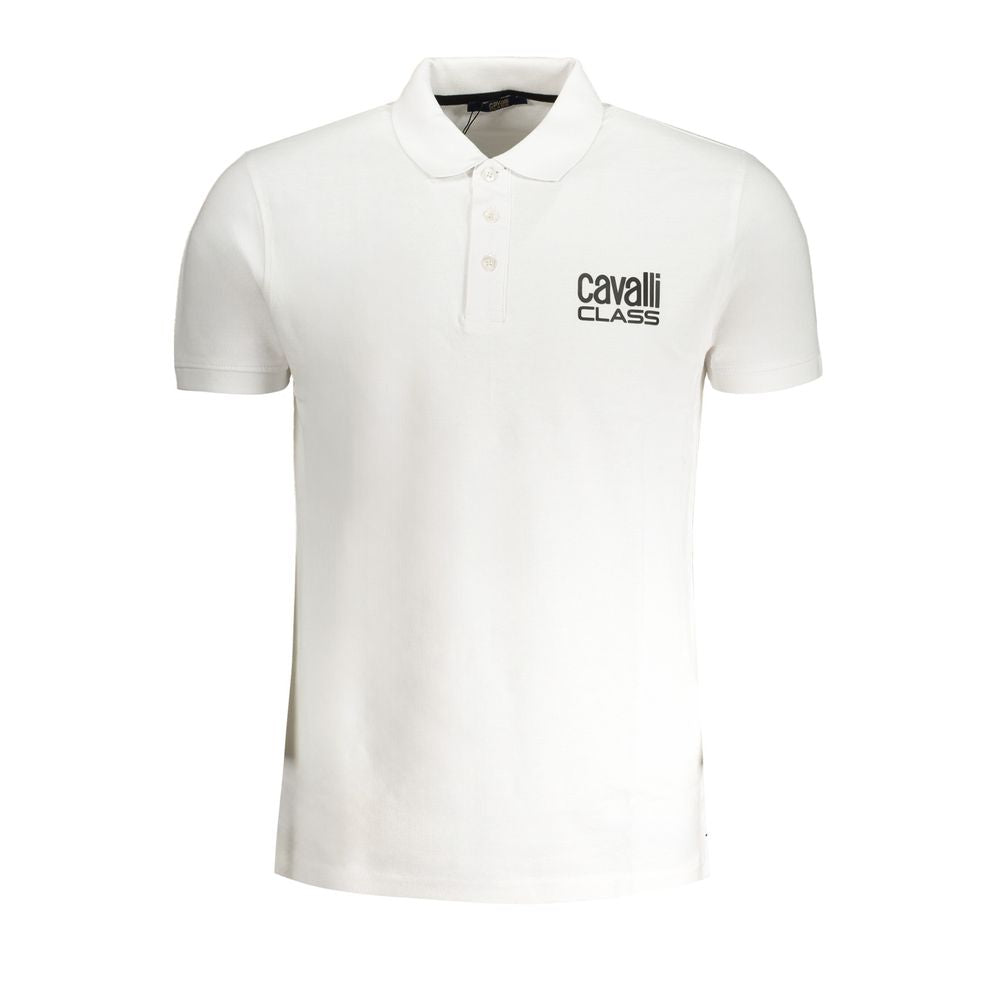 Cavalli Class White Cotton Polo Shirt LUNESCAPE