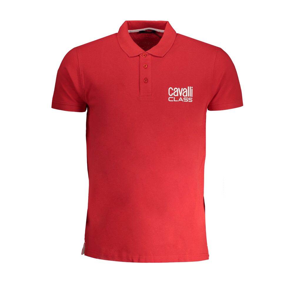 Cavalli Class Red Cotton Polo Shirt LUNESCAPE