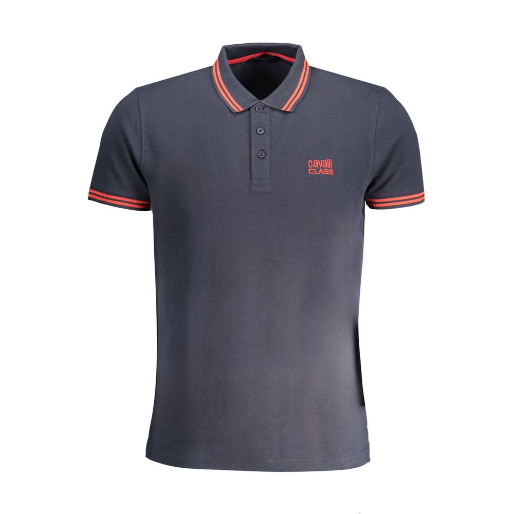 Cavalli Class Blue Cotton Polo Shirt LUNESCAPE