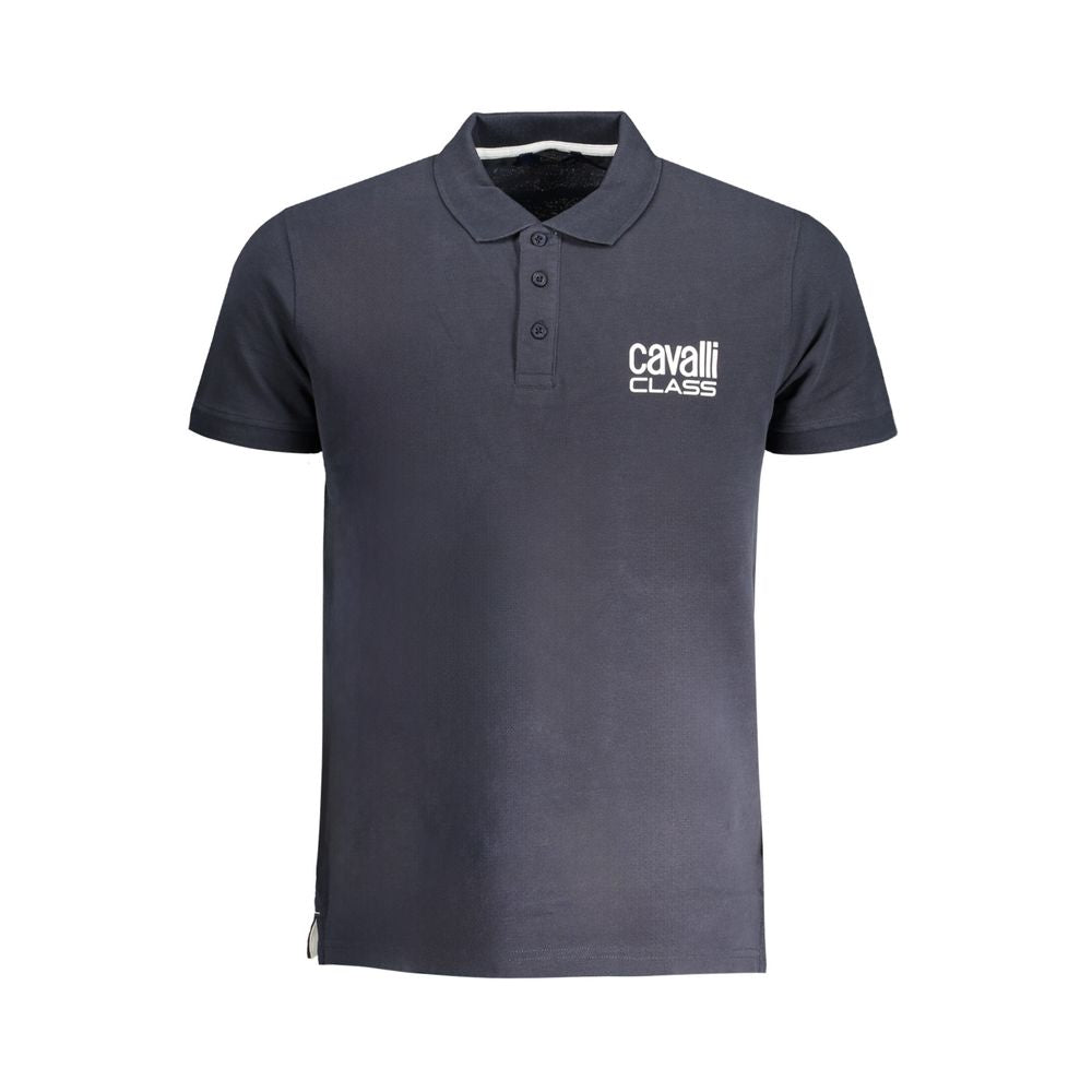 Cavalli Class Blue Cotton Polo Shirt LUNESCAPE