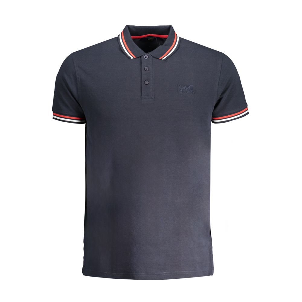 Cavalli Class Blue Cotton Polo Shirt LUNESCAPE