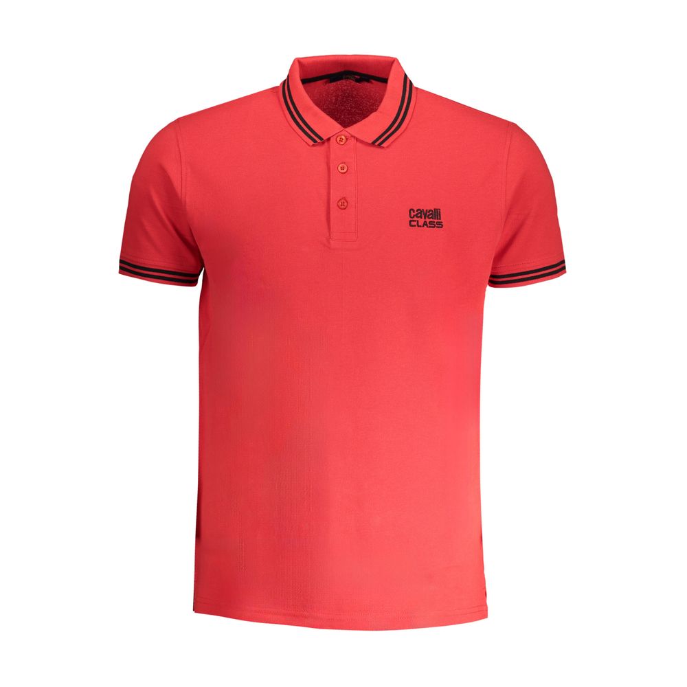Cavalli Class Red Cotton Polo Shirt LUNESCAPE