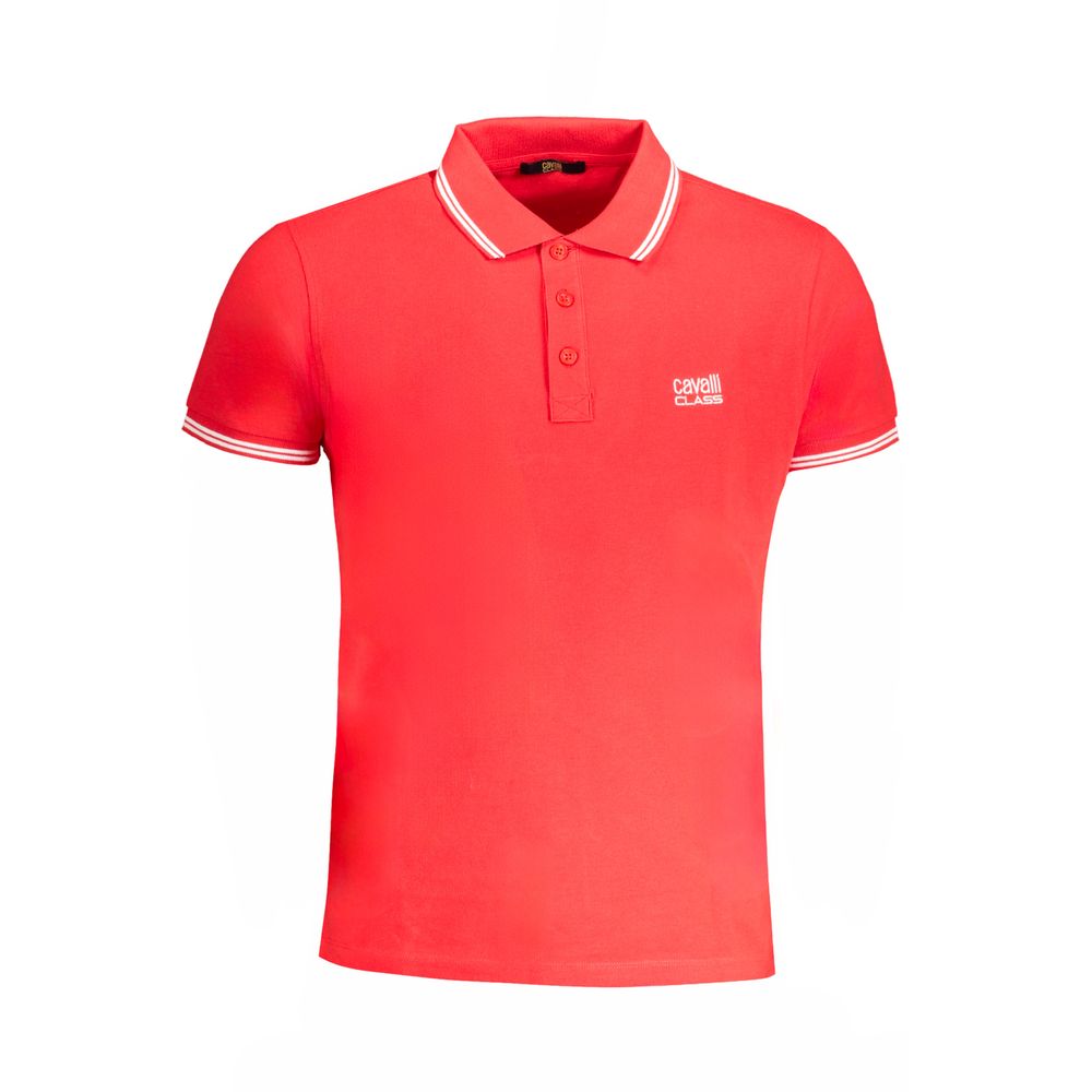 Cavalli Class Red Cotton Polo Shirt LUNESCAPE