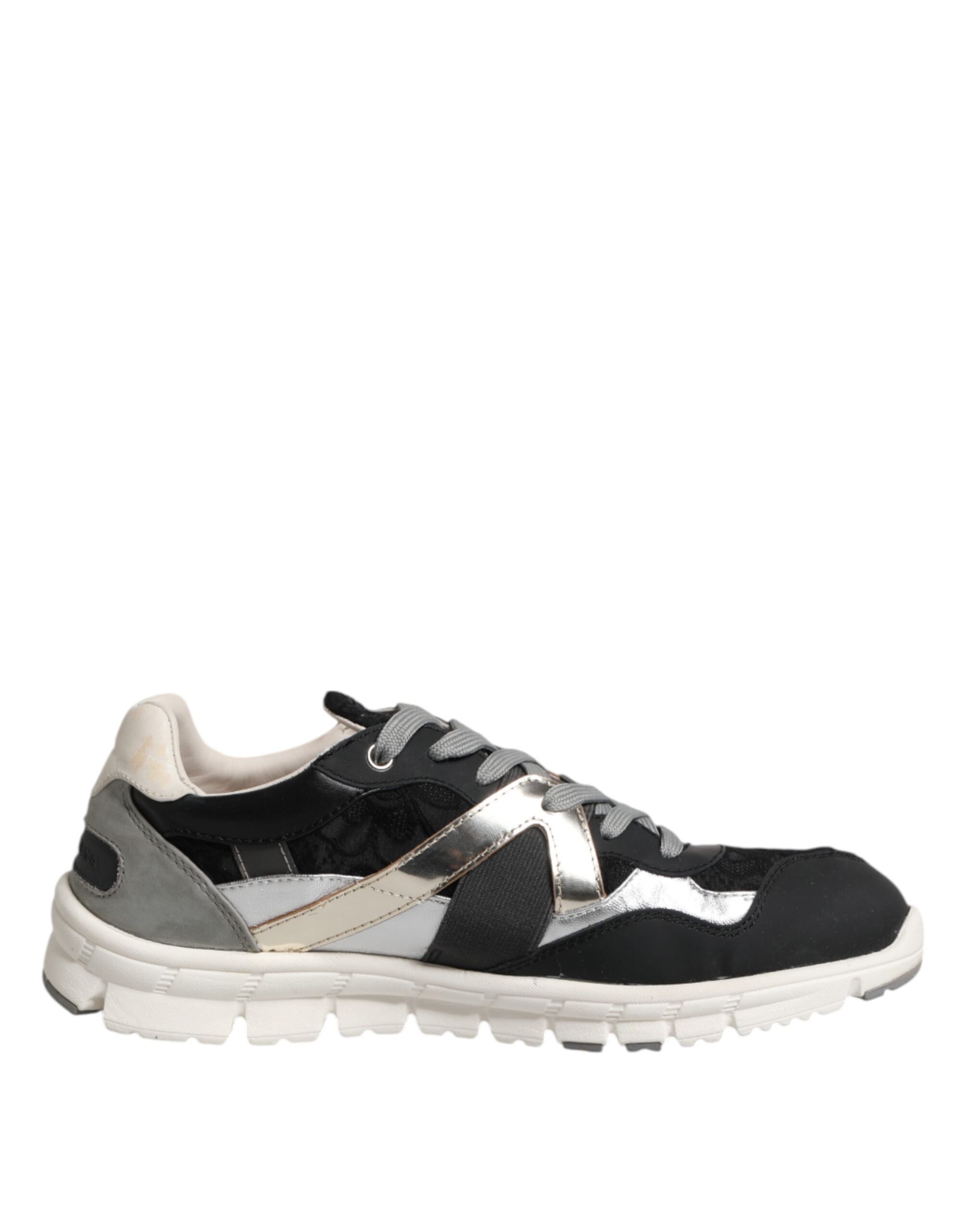 Dolce & Gabbana Multicolor Leather Suede Low Top Sneaker Shoes