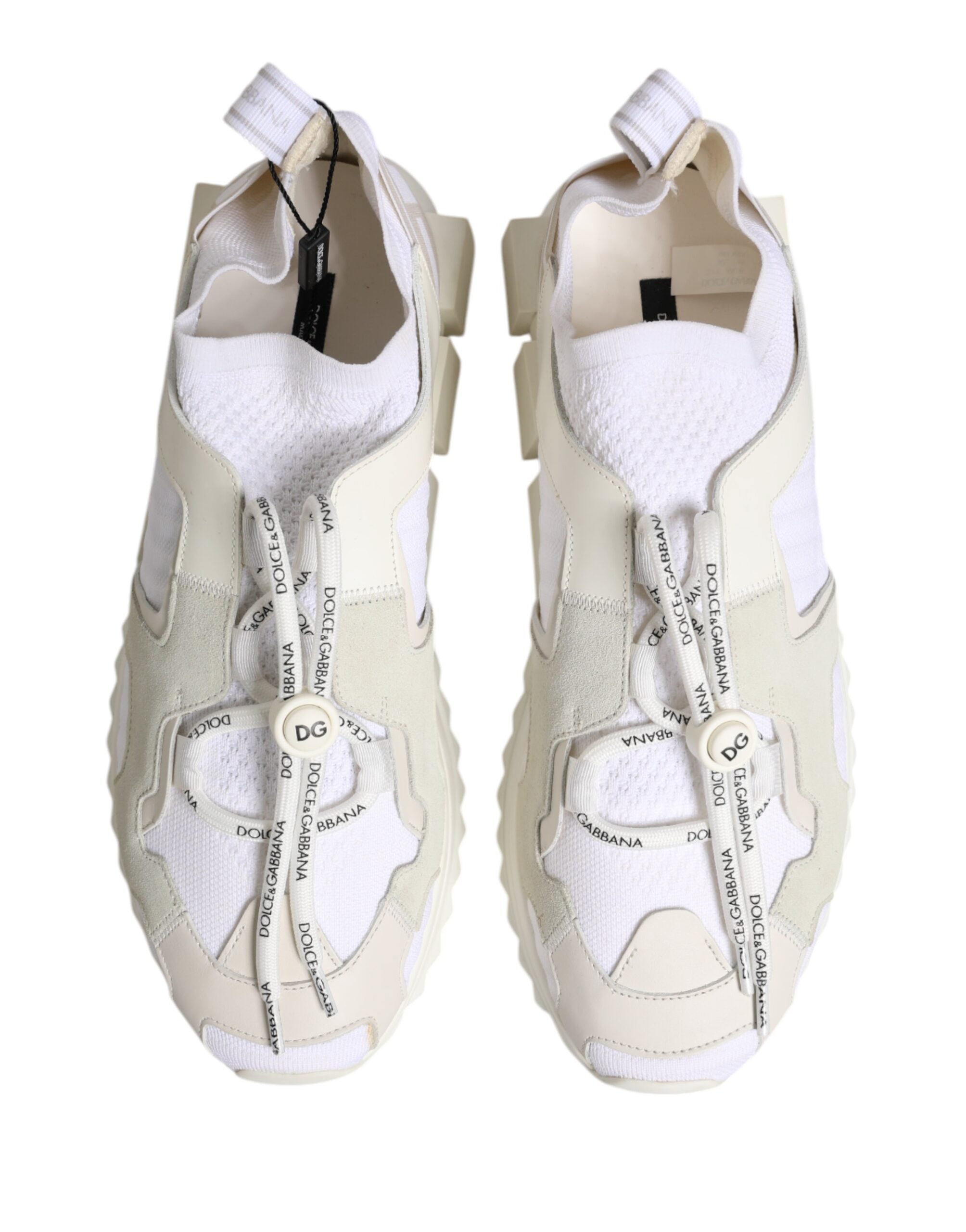 Dolce & Gabbana White Mesh Sorrento Slip-on Trekking Sneakers
