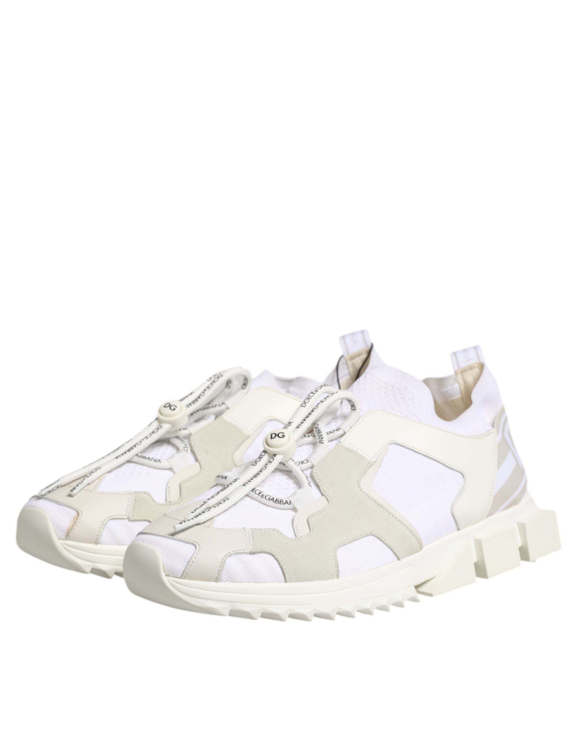 Dolce & Gabbana White Mesh Sorrento Slip-on Trekking Sneakers