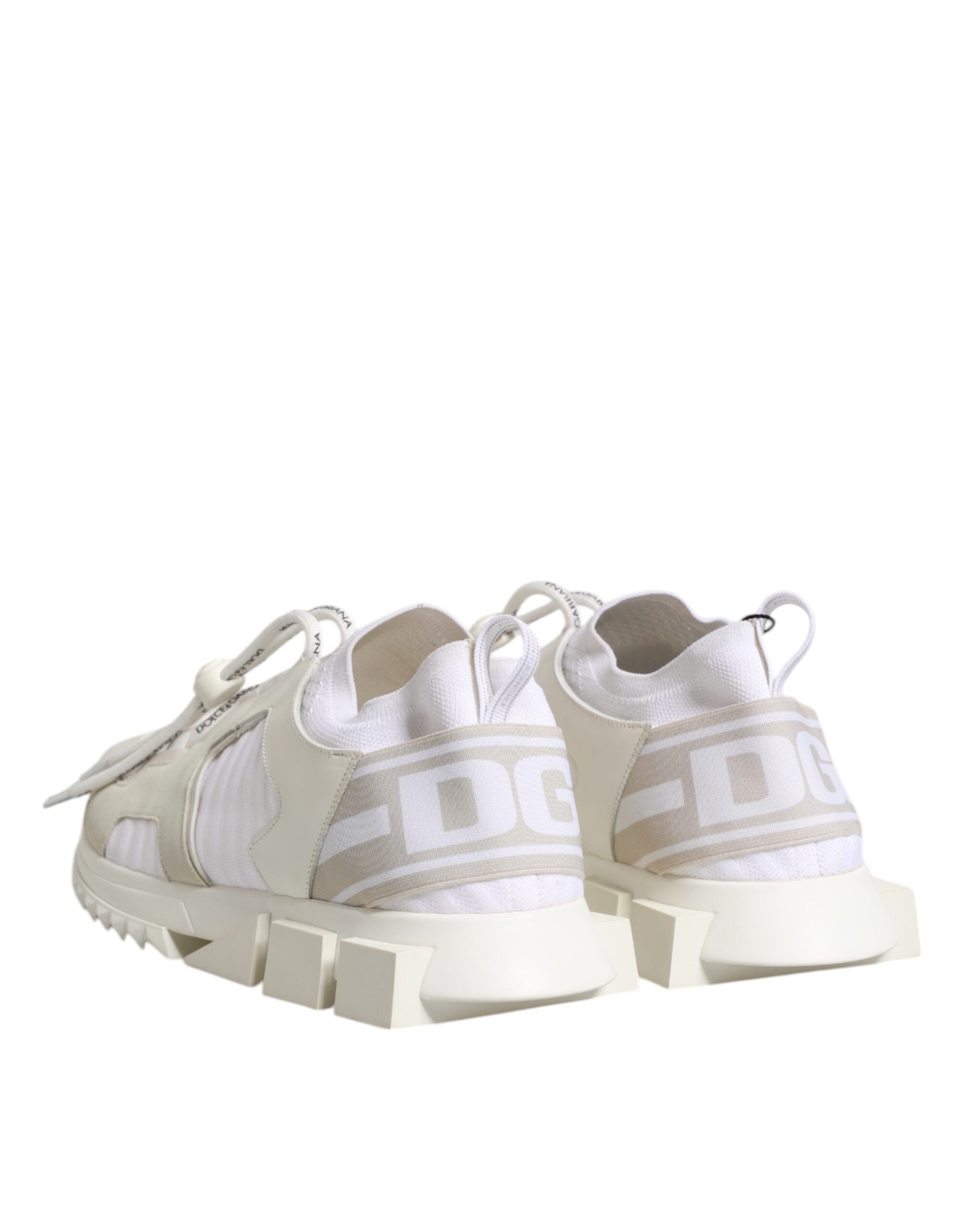 Dolce & Gabbana White Mesh Sorrento Slip-on Trekking Sneakers