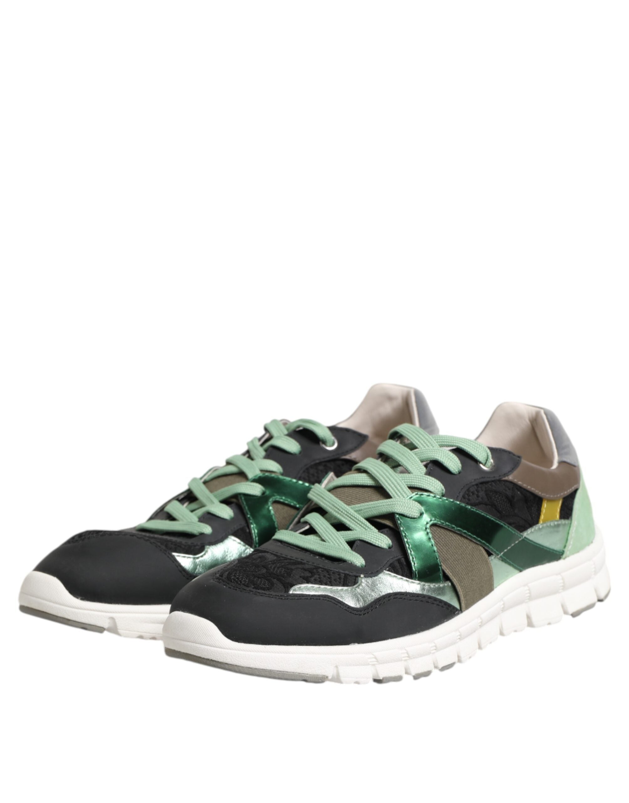 Dolce & Gabbana Multicolor Lace Up Low Top Sneakers Shoes