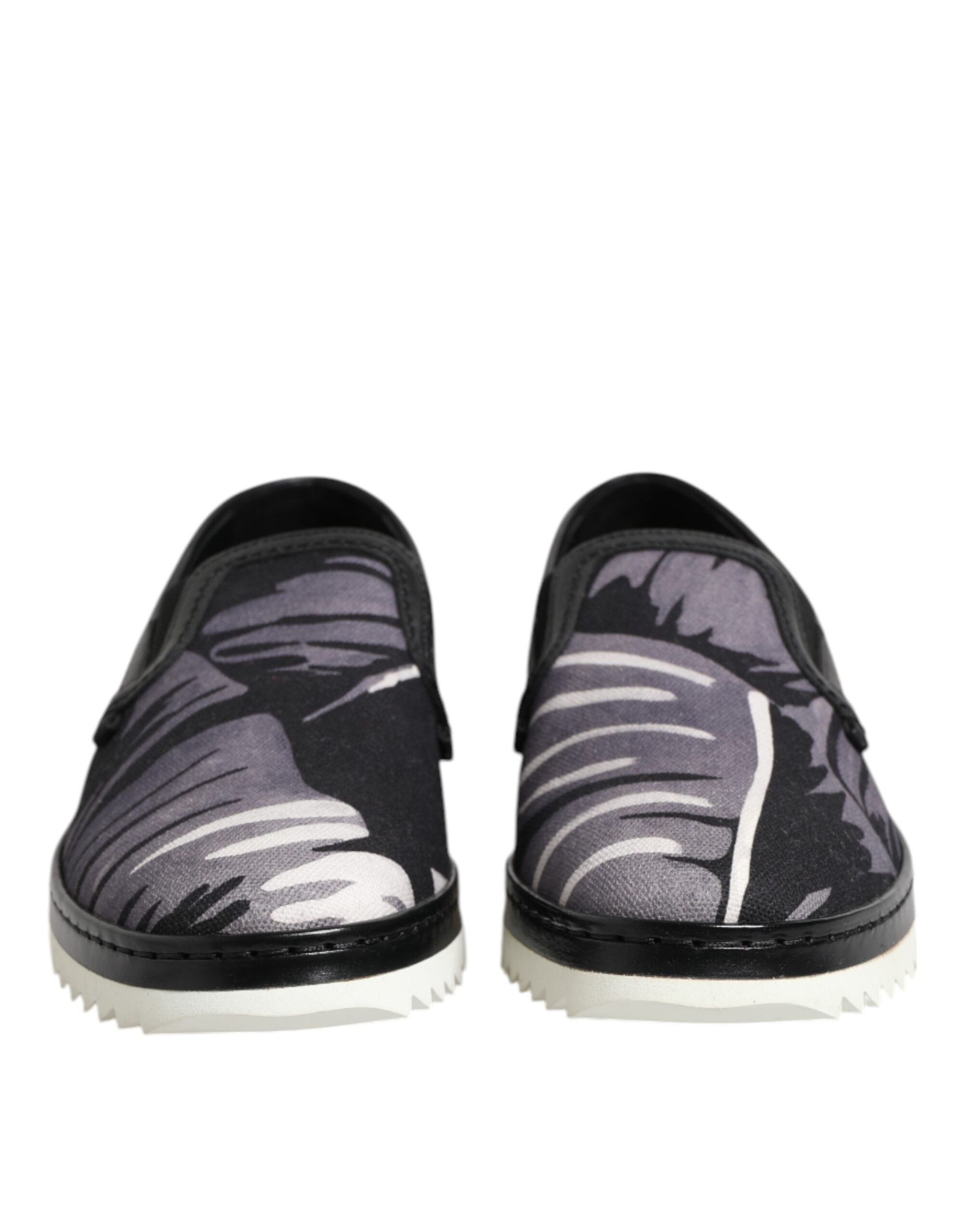 Dolce & Gabbana Black Tropical Slip On Men Sneakers Shoes