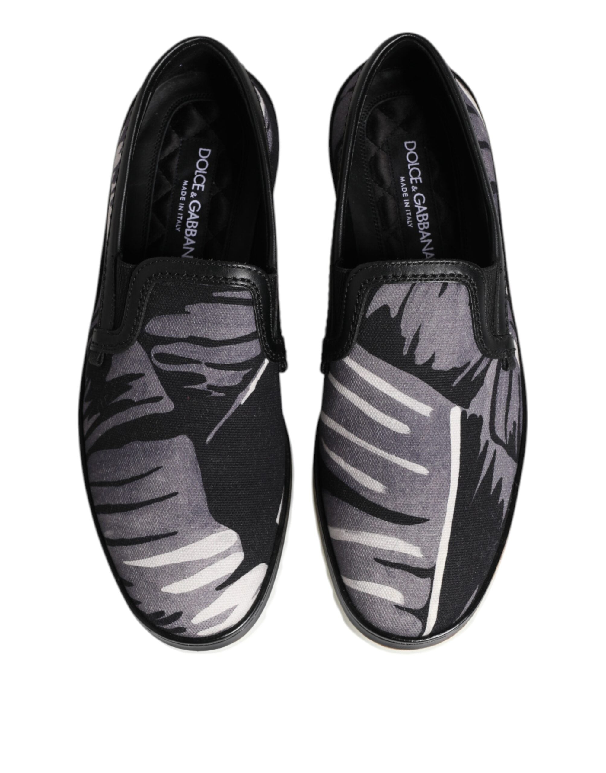 Dolce & Gabbana Black Tropical Slip-on Men Sneakers