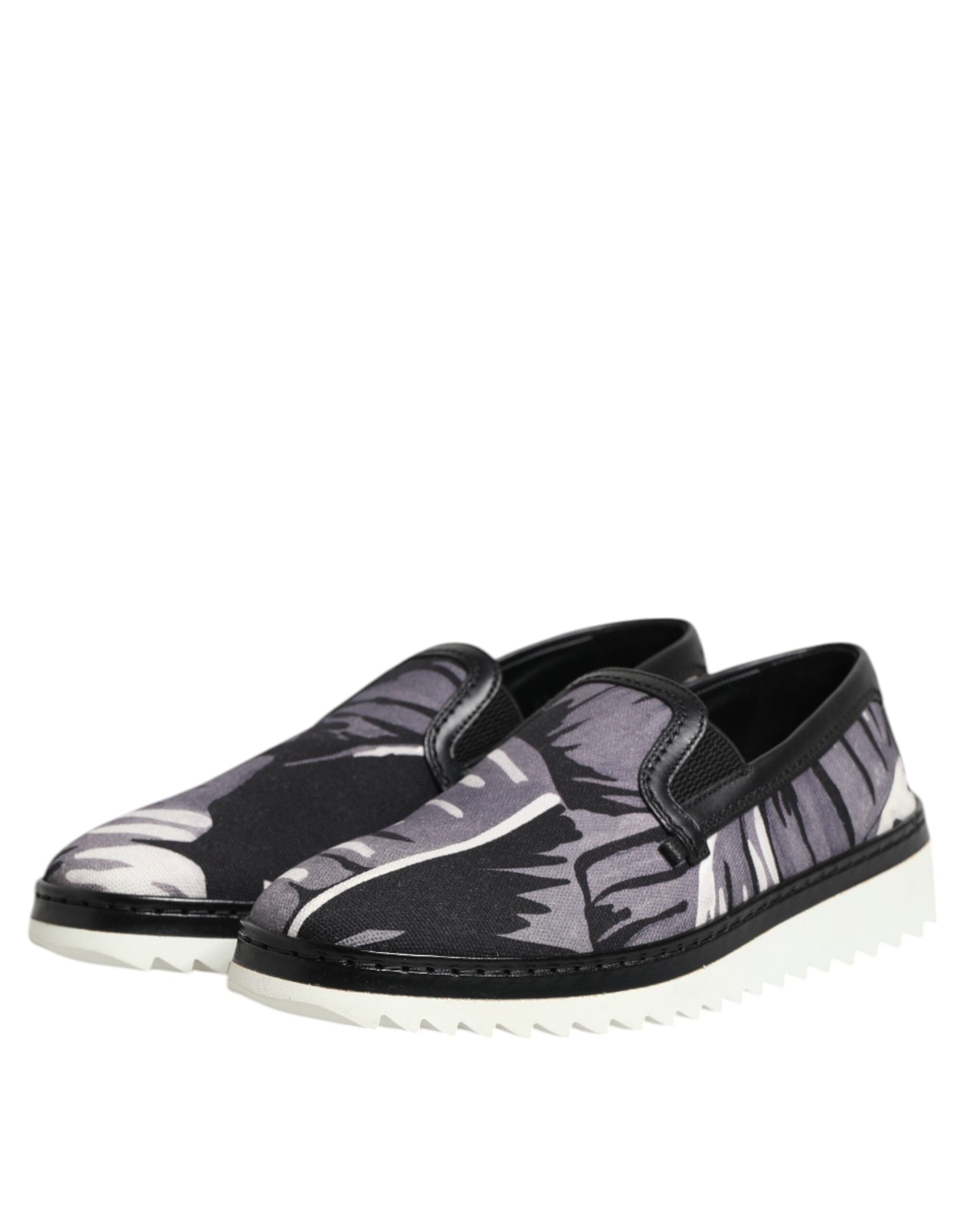 Dolce & Gabbana Black Tropical Slip-on Men Sneakers