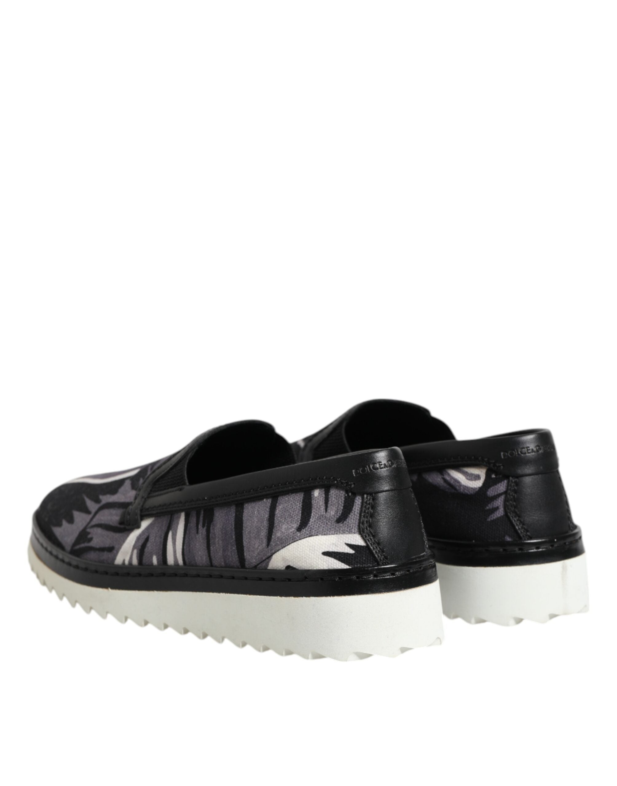 Dolce & Gabbana Black Tropical Slip-on Men Sneakers