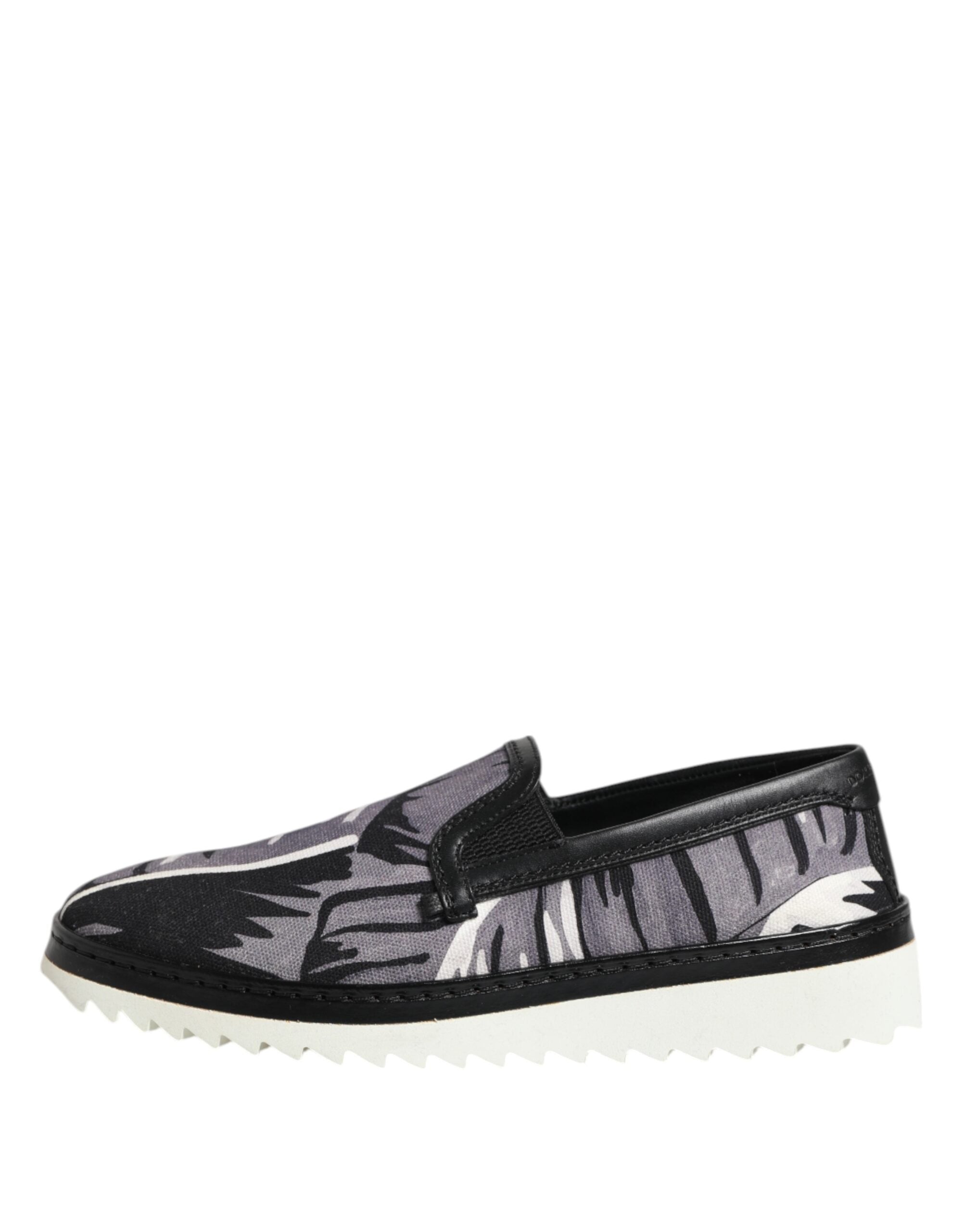 Dolce & Gabbana Black Tropical Slip-on Men Sneakers