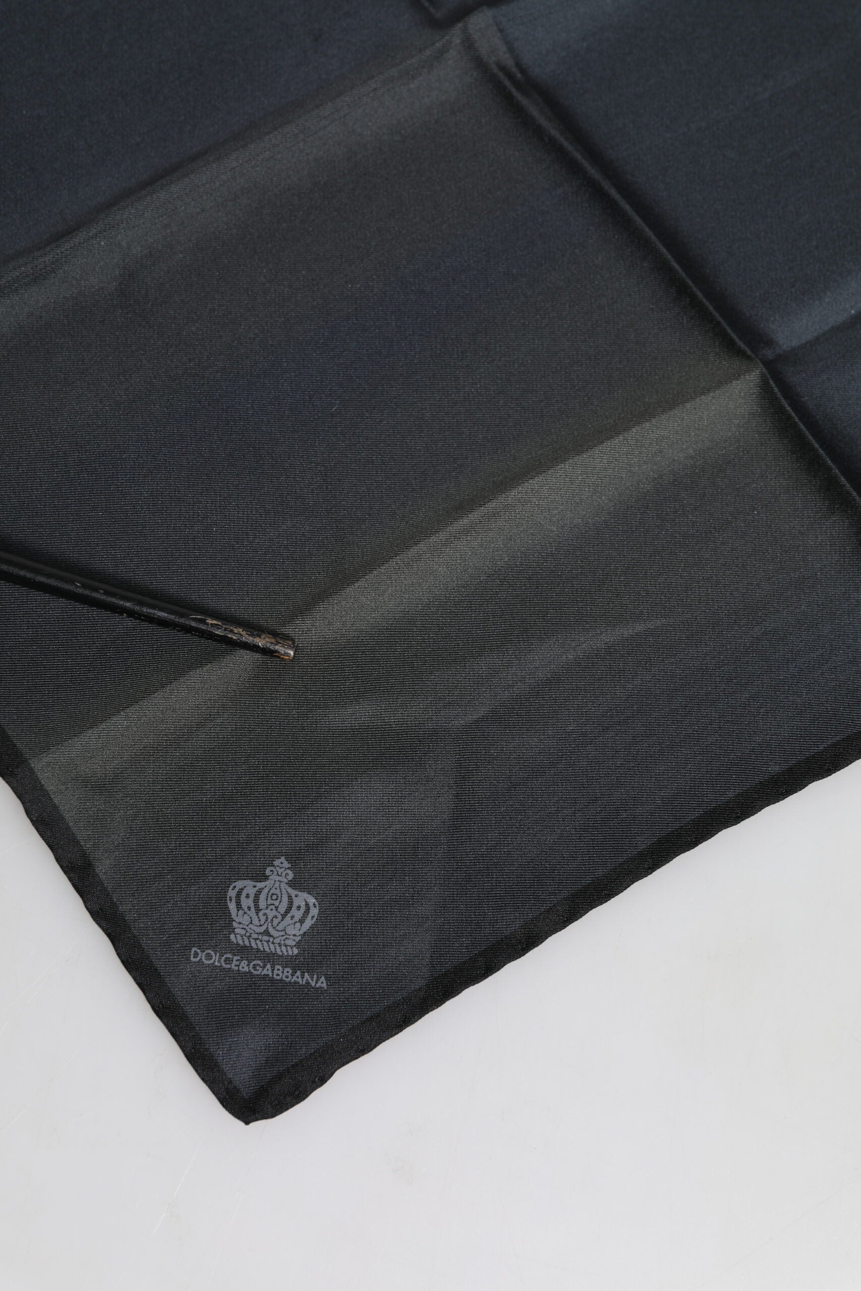 Dolce & Gabbana Blue DG Crown Silk Square Men Foulard Scarf