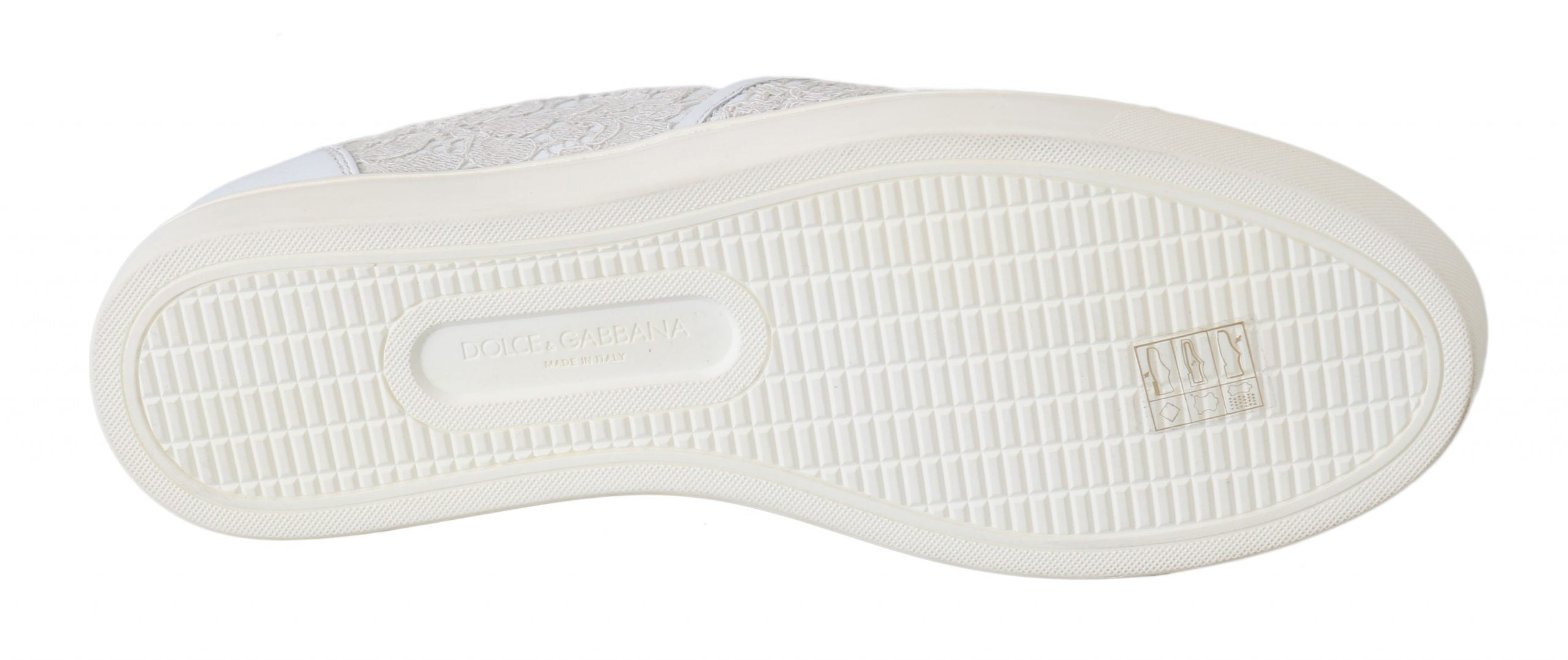 Dolce & Gabbana White Leather Lace Slip On Loafers Shoes LUNESCAPE