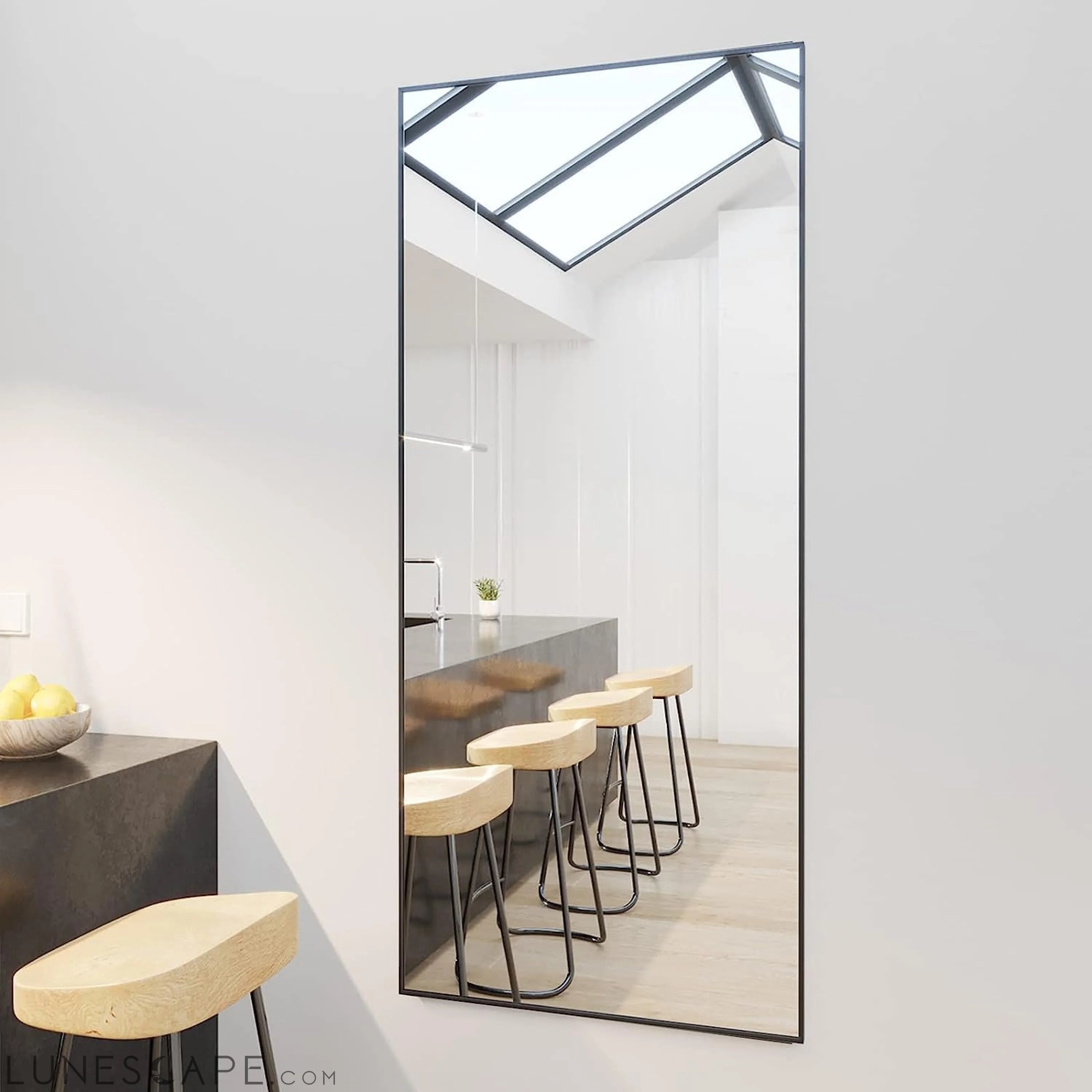 76″X34″ Black Full Length Mirror Standing Hanging or Leaning against LUNESCAPE