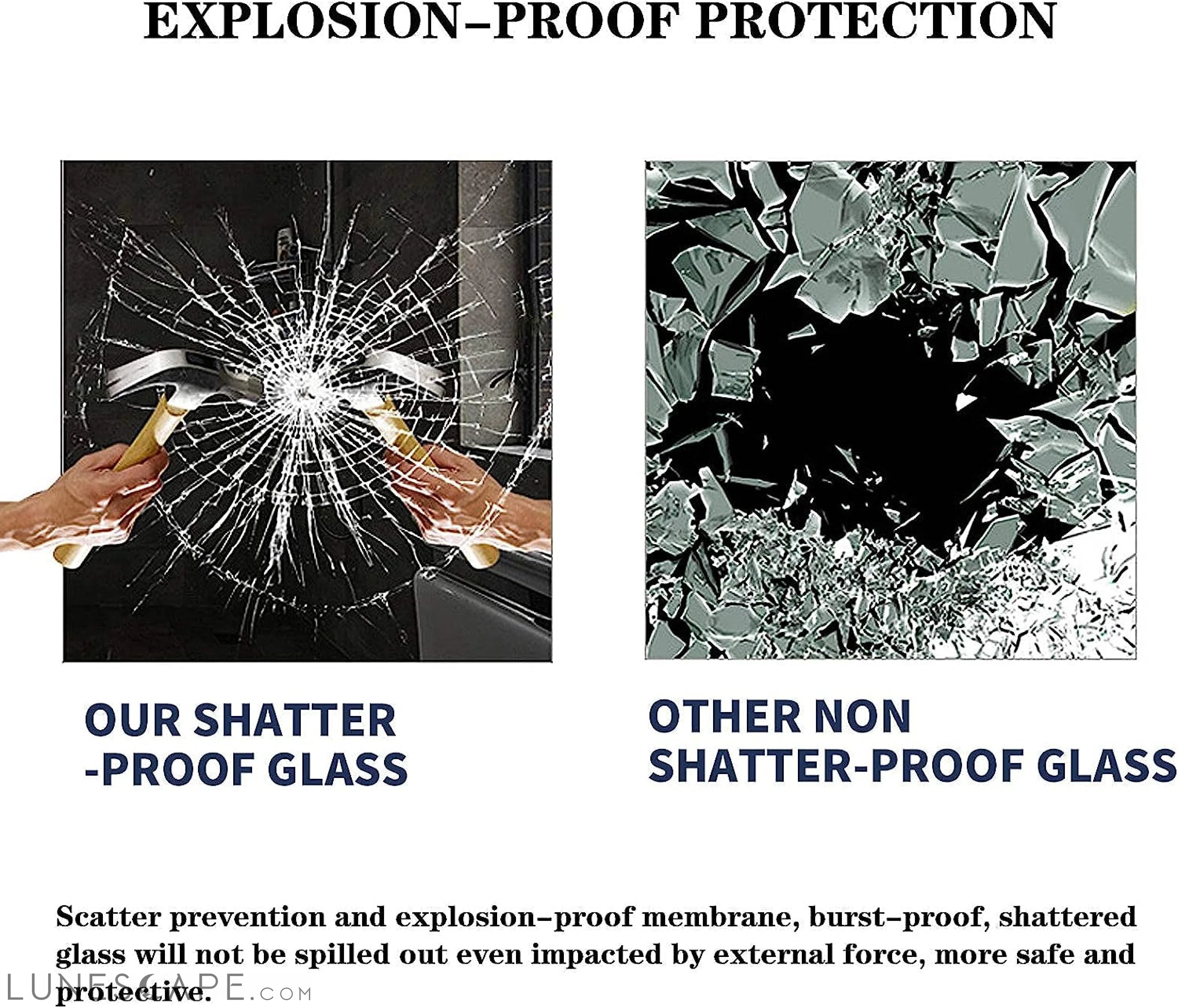 76″X34″ Black Full Length Mirror Standing Hanging or Leaning against LUNESCAPE