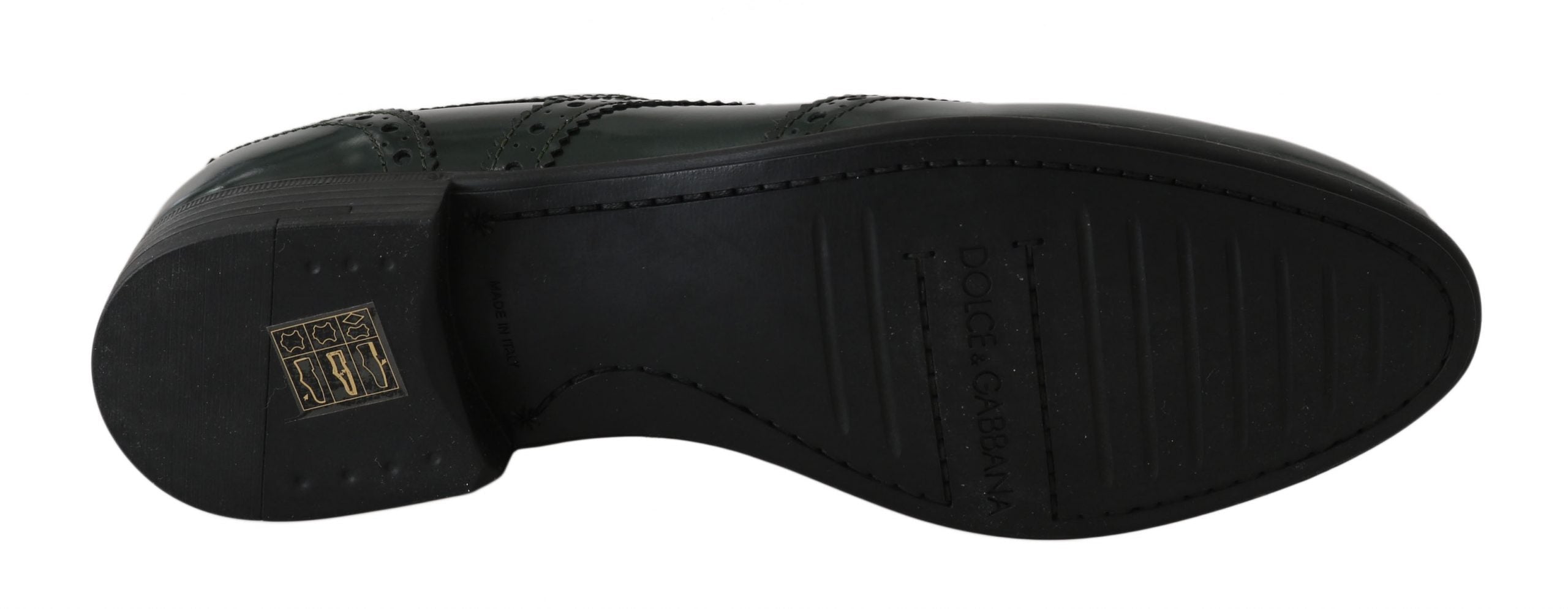 Dolce & Gabbana Green Leather Broque Oxford Wingtip Shoes LUNESCAPE