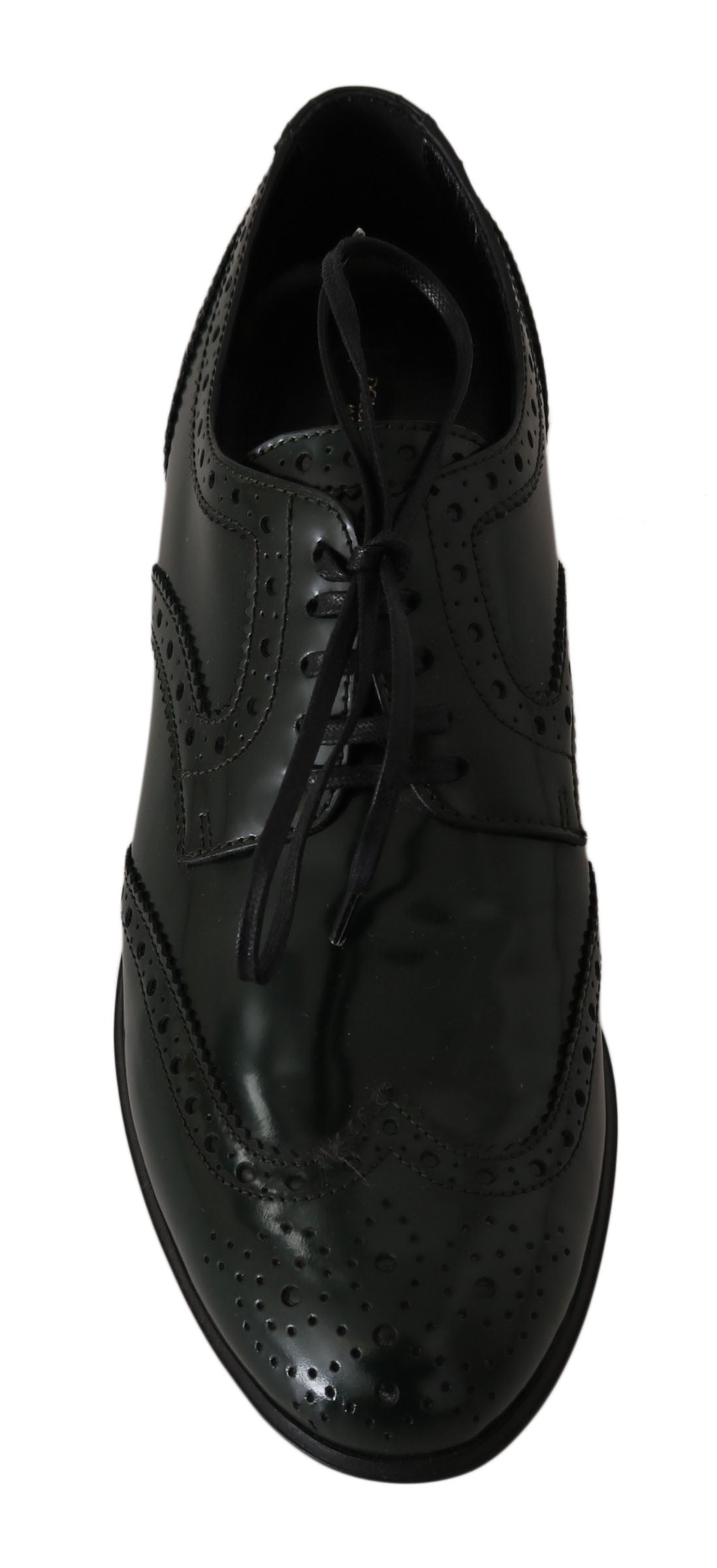 Dolce & Gabbana Green Leather Broque Oxford Wingtip Shoes LUNESCAPE
