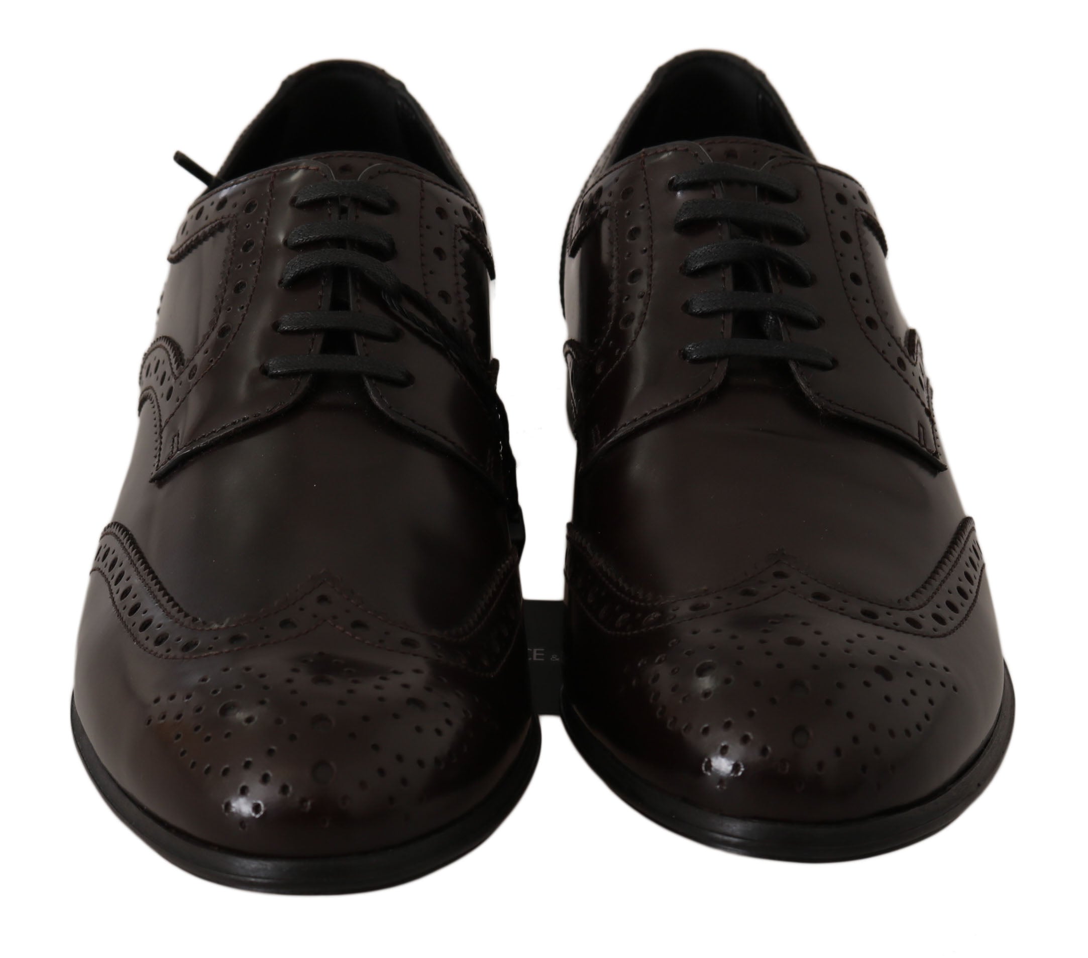 Dolce & Gabbana Brown Leather Broques Oxford Wingtip Shoes LUNESCAPE
