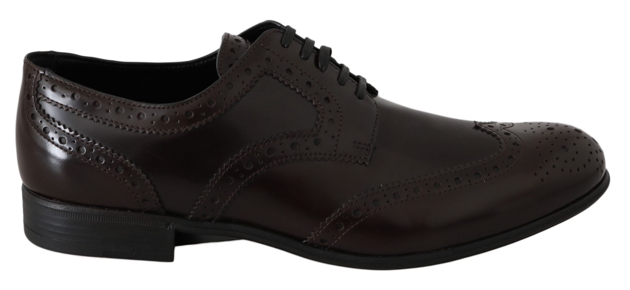 Dolce & Gabbana Brown Leather Broques Oxford Wingtip Shoes LUNESCAPE
