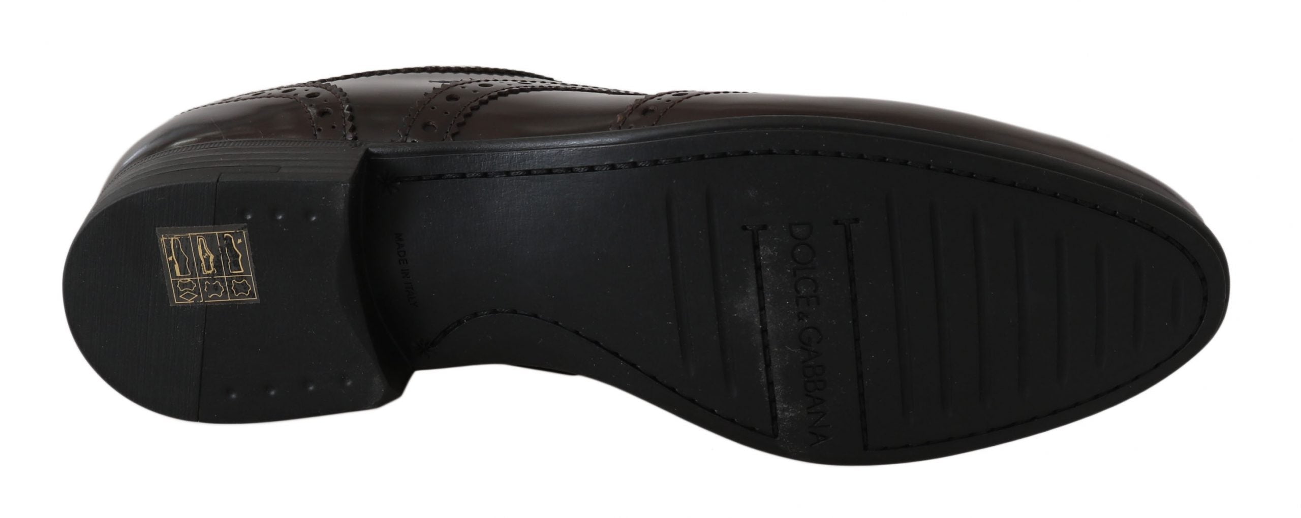 Dolce & Gabbana Brown Leather Broques Oxford Wingtip Shoes LUNESCAPE