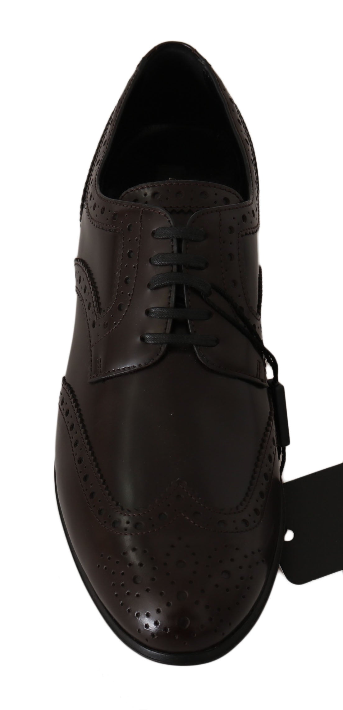Dolce & Gabbana Brown Leather Broques Oxford Wingtip Shoes LUNESCAPE