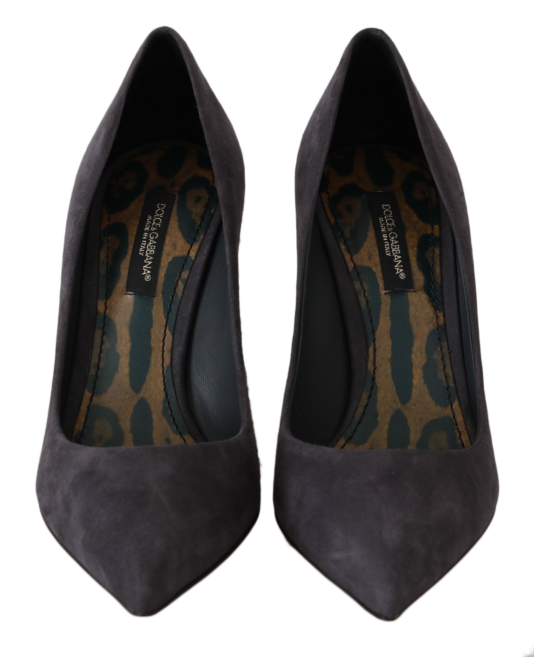 Dolce & Gabbana Gray Suede Leather Stiletto Shoes Heels LUNESCAPE