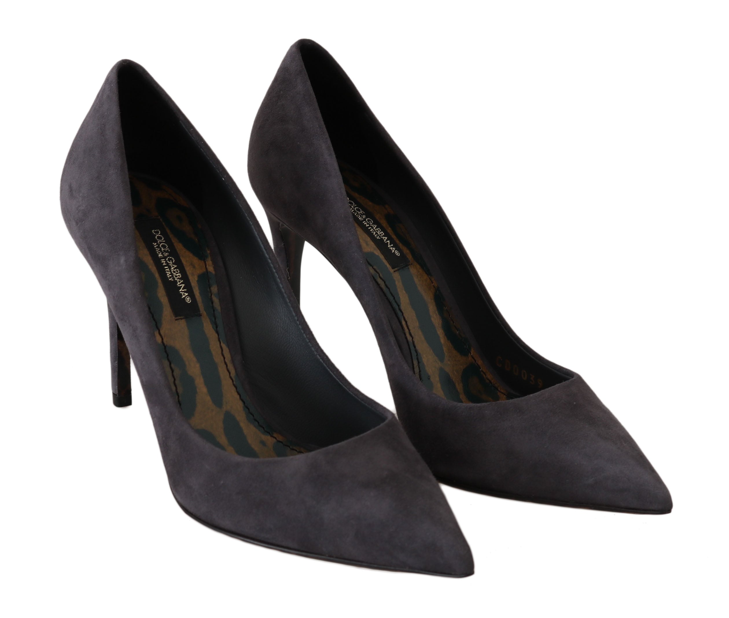 Dolce & Gabbana Gray Suede Leather Stiletto Shoes Heels LUNESCAPE