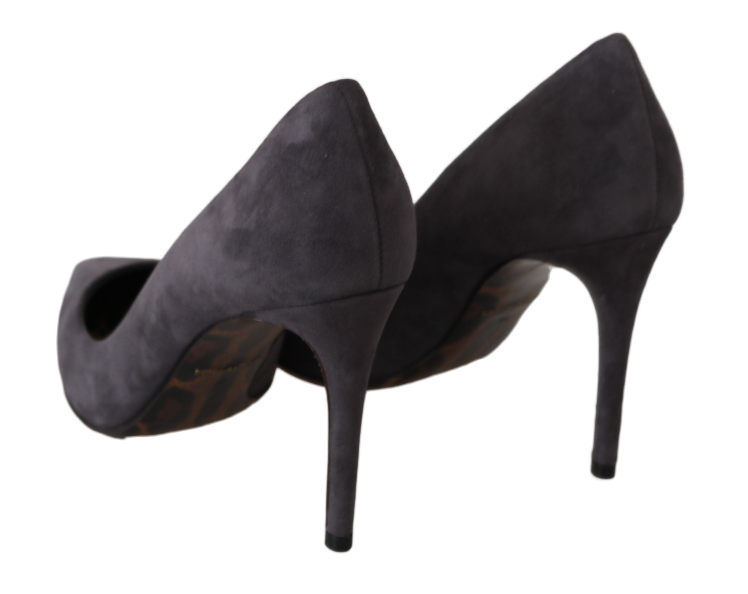 Dolce & Gabbana Gray Suede Leather Stiletto Shoes Heels LUNESCAPE