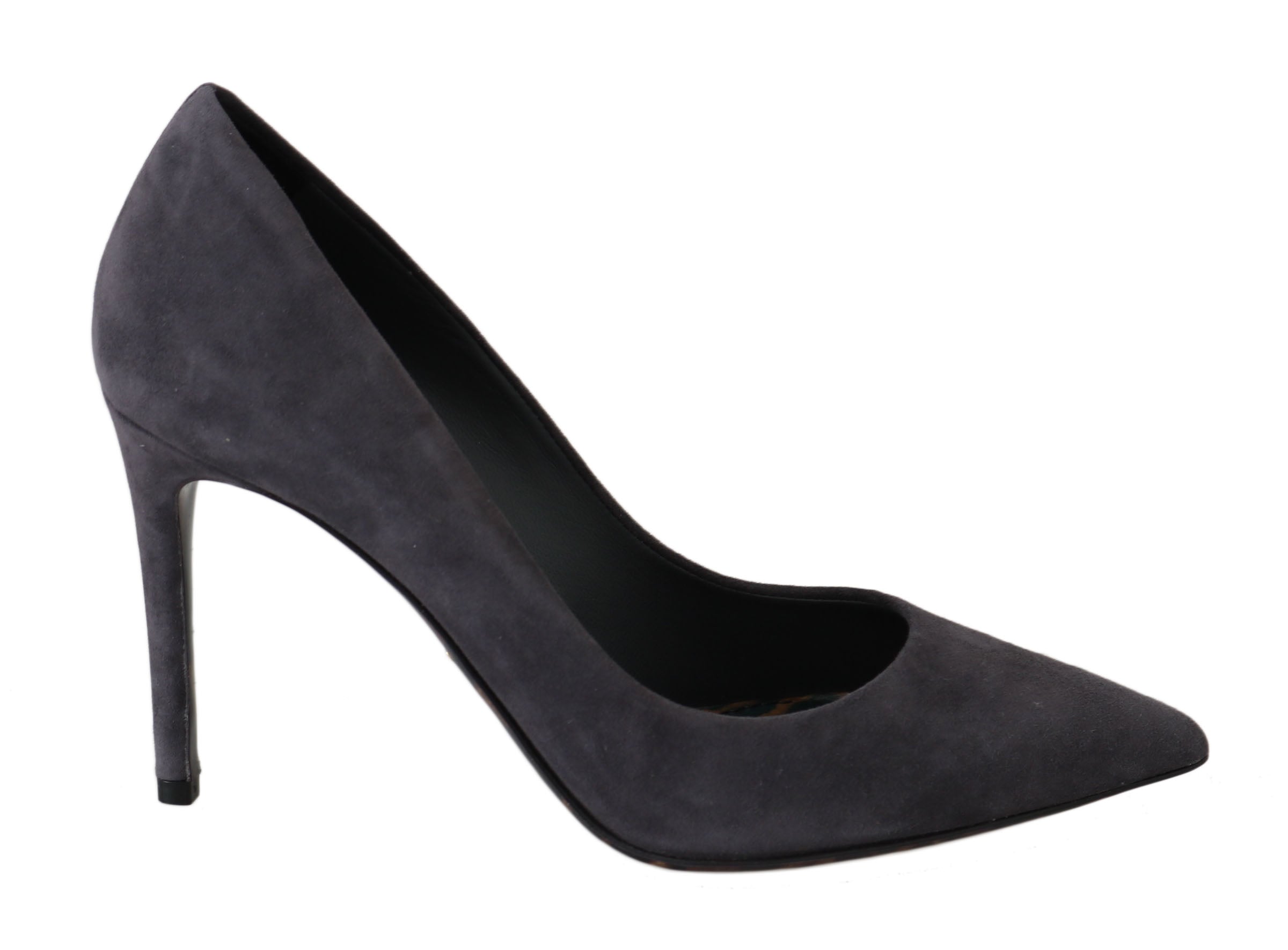 Dolce & Gabbana Gray Suede Leather Stiletto Shoes Heels LUNESCAPE