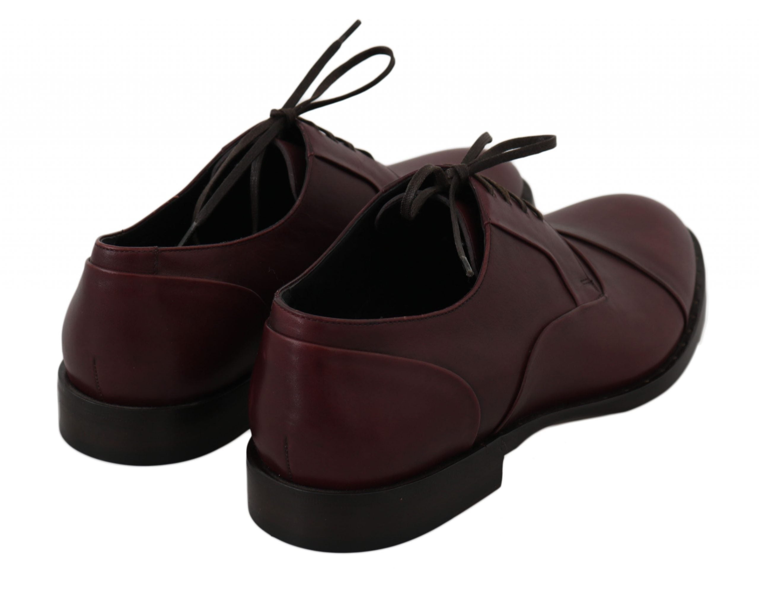 Dolce & Gabbana Red Bordeaux Leather Derby Formal Shoes LUNESCAPE