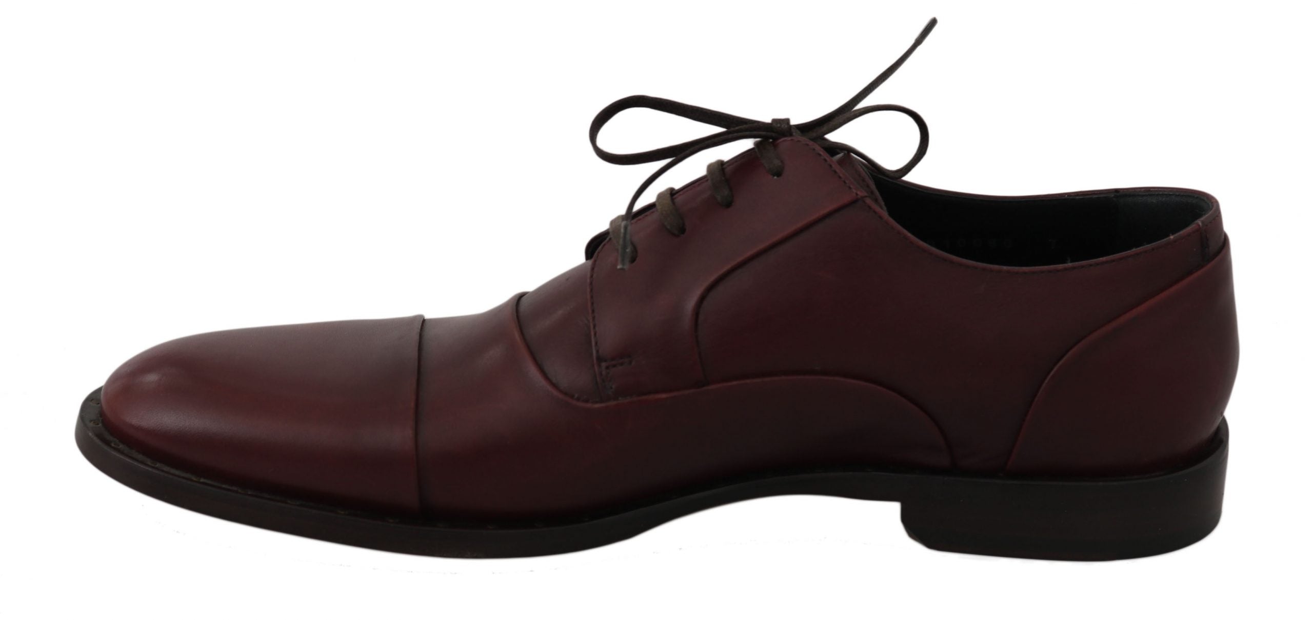 Dolce & Gabbana Red Bordeaux Leather Derby Formal Shoes LUNESCAPE