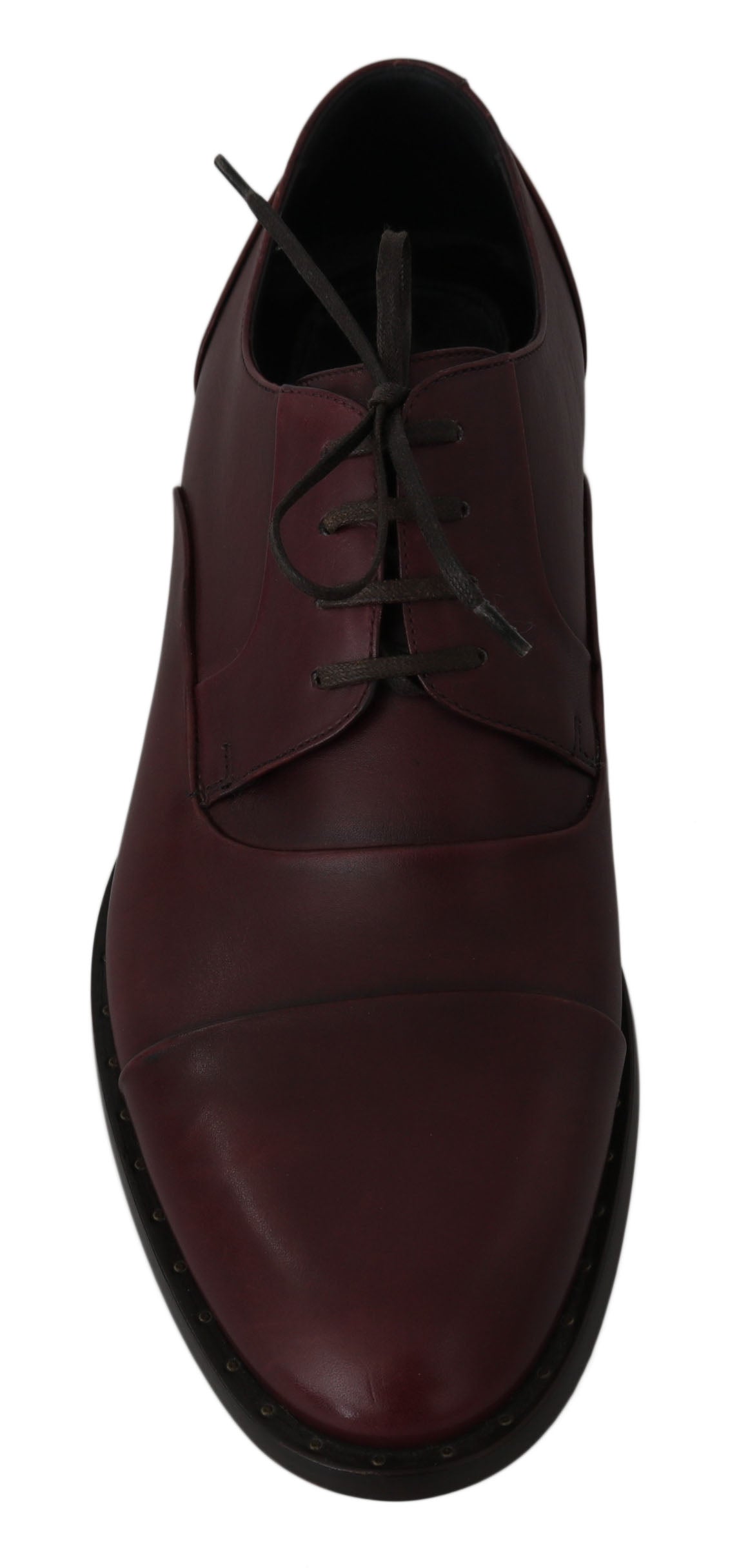 Dolce & Gabbana Red Bordeaux Leather Derby Formal Shoes LUNESCAPE