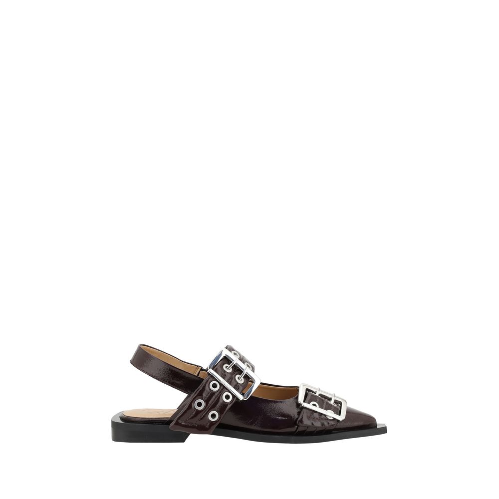Ganni Buckle Ballerinas LUNESCAPE