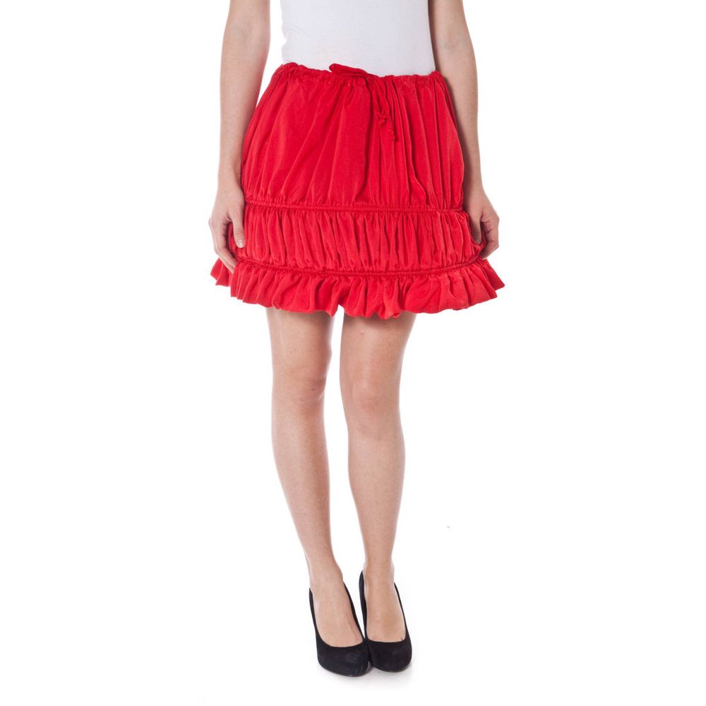 Denny Rose Red Polyester Skirt LUNESCAPE