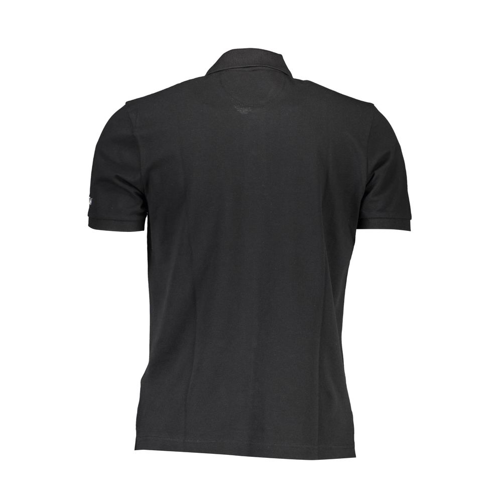 La Martina Black Cotton Polo Shirt LUNESCAPE