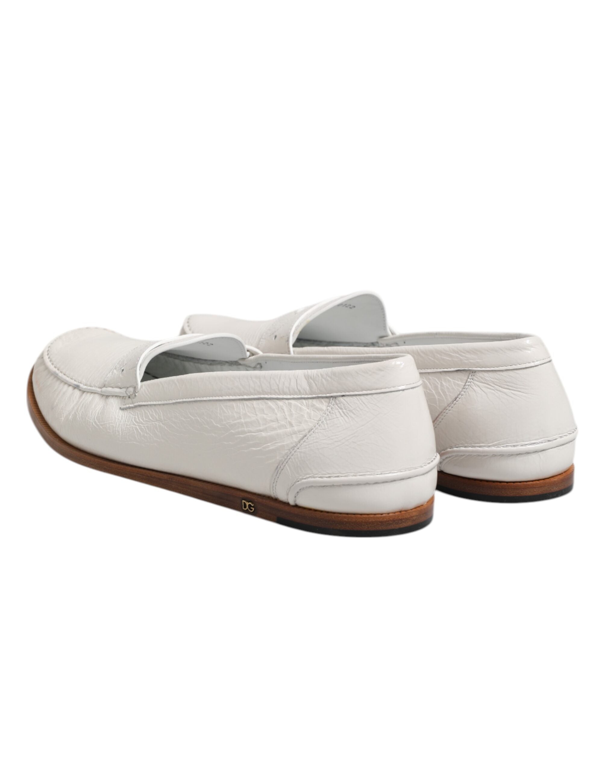 Dolce & Gabbana White Leather Moccasin