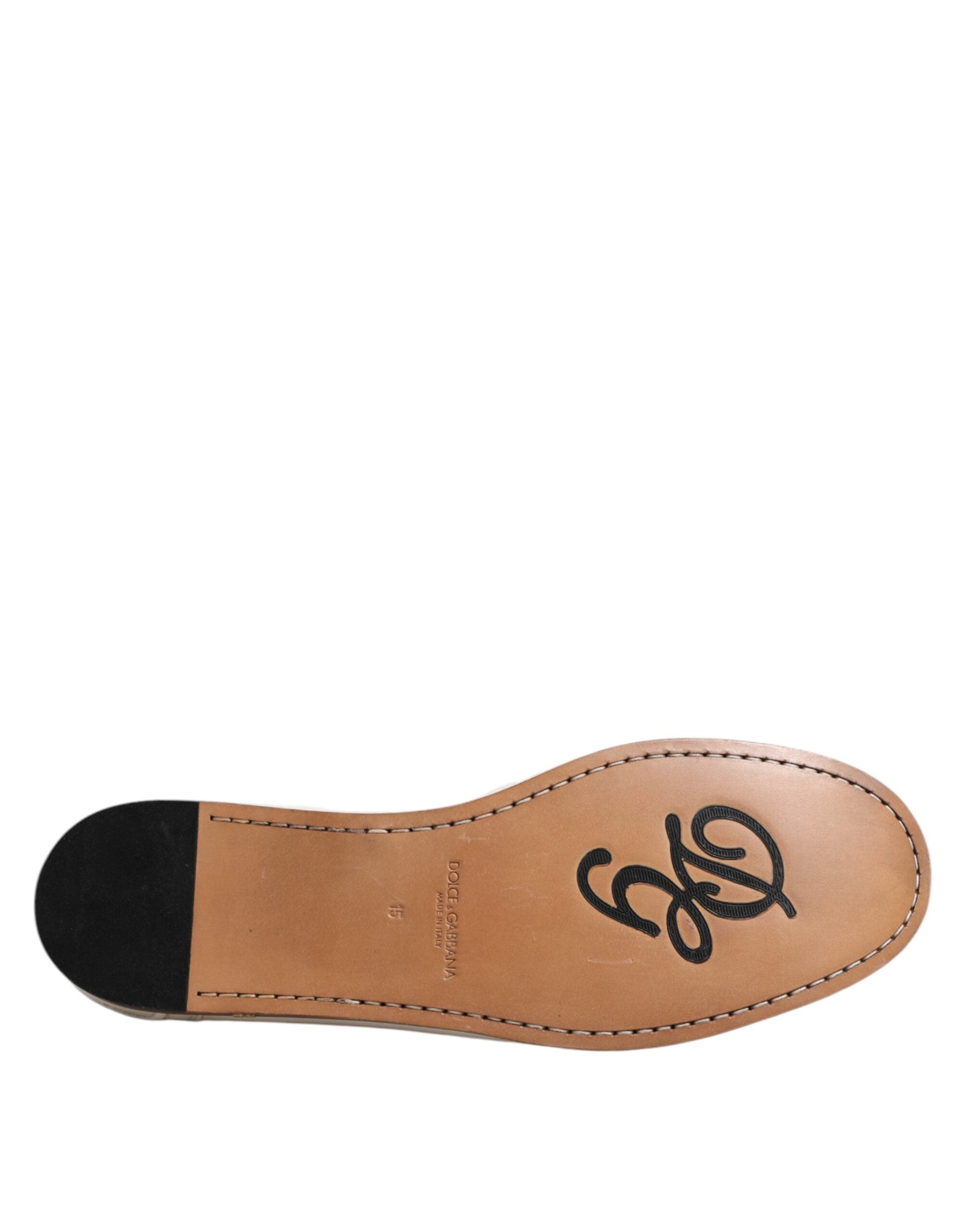 Dolce & Gabbana White Leather Moccasin