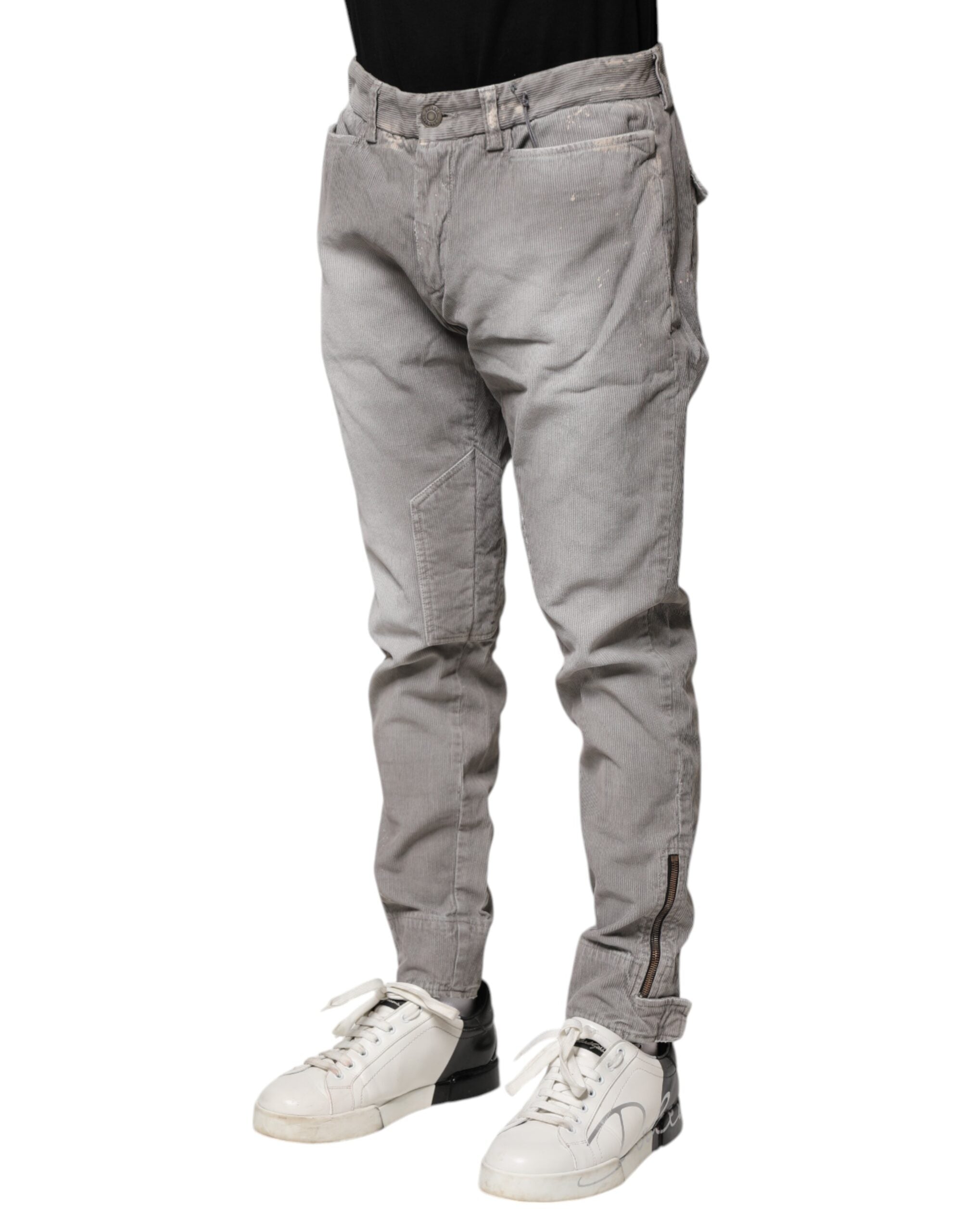 Balmain Light Gray Washed Skinny Fit Men Denim Jeans LUNESCAPE