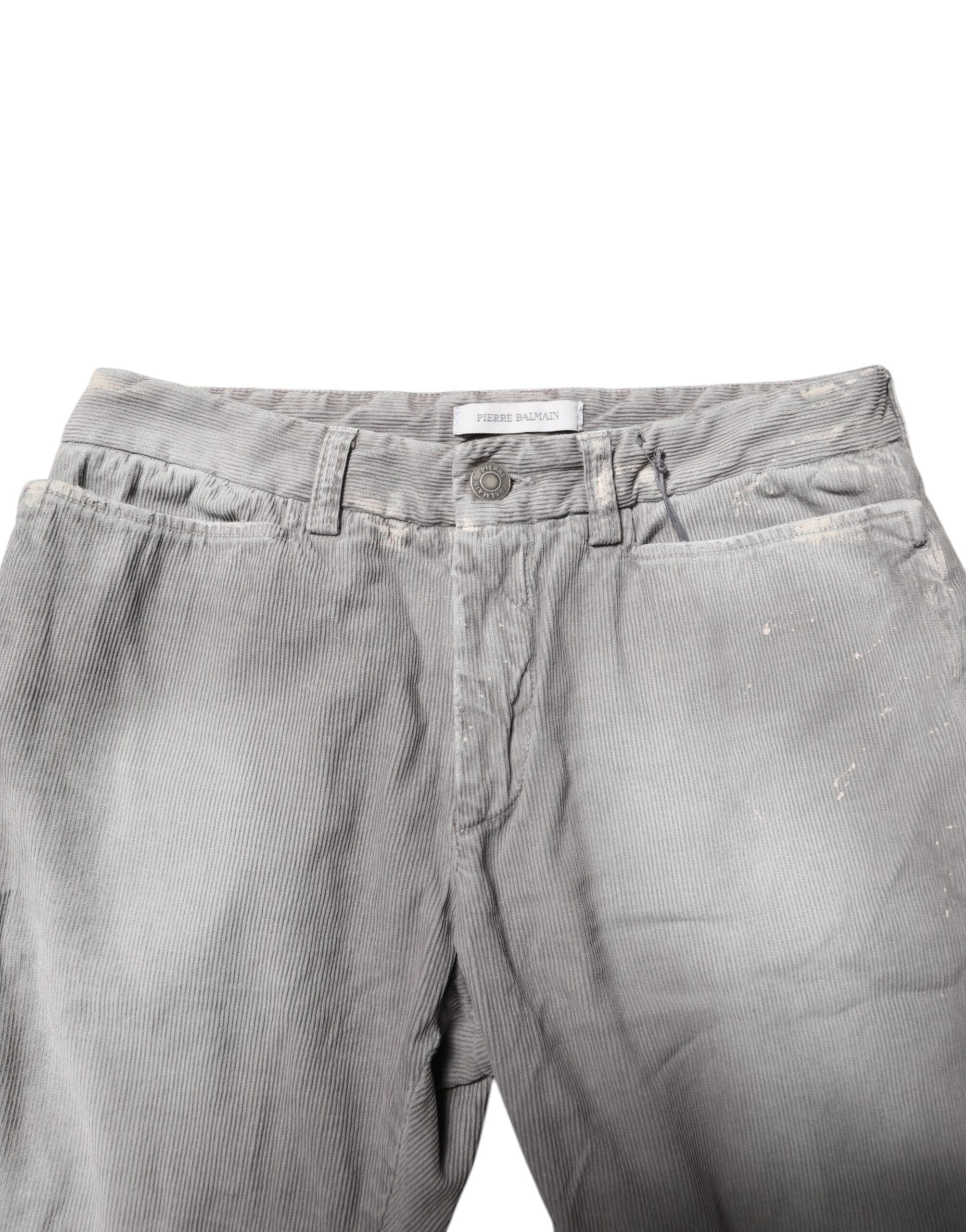 Balmain Light Gray Washed Skinny Fit Men Denim Jeans LUNESCAPE