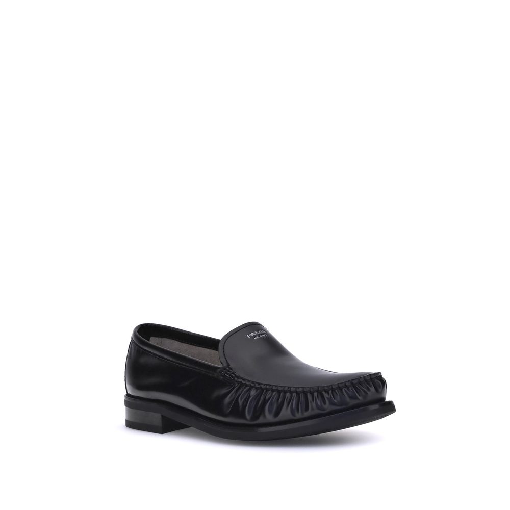 Prada Brushed Leather Loafers LUNESCAPE