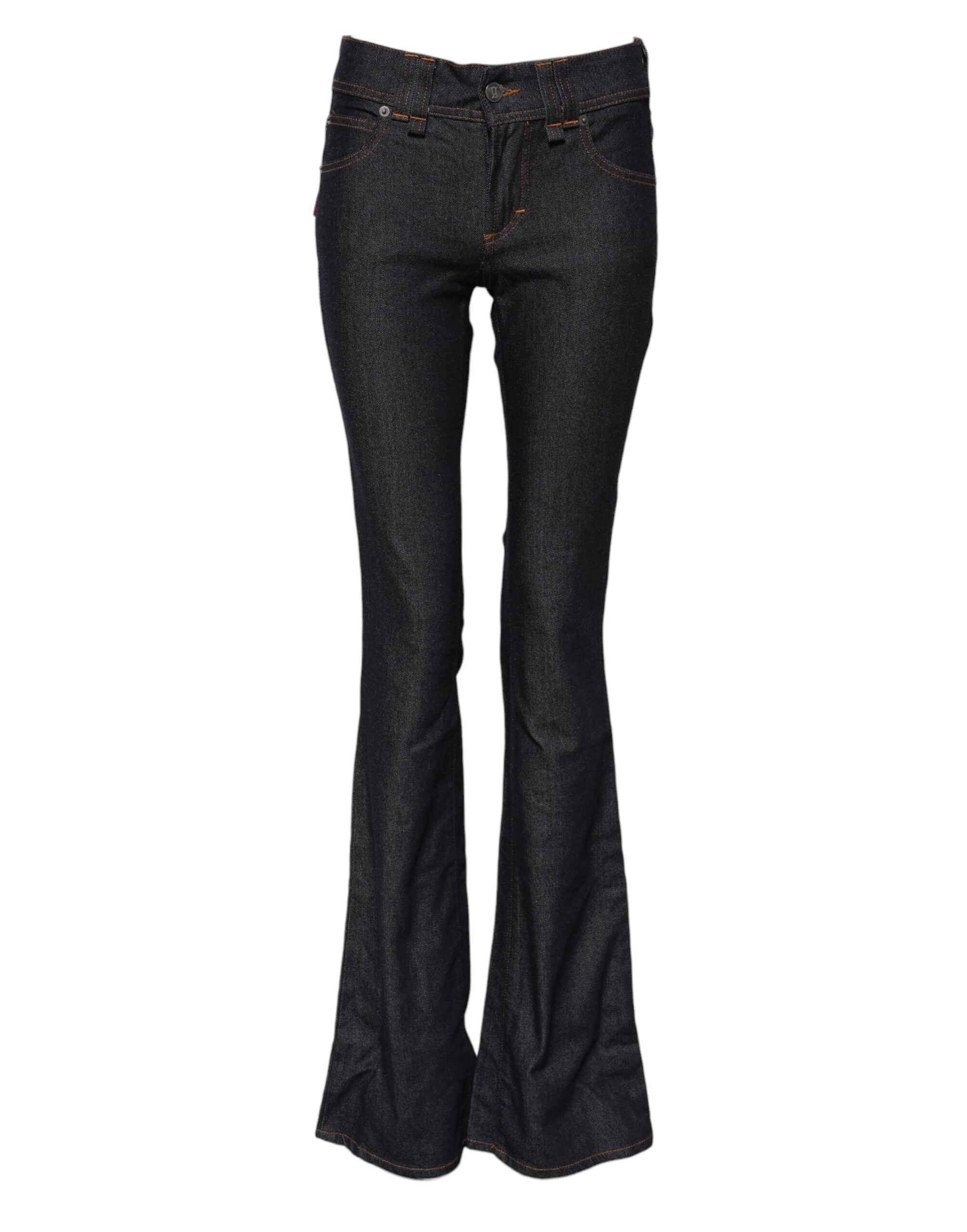 John Galliano Blue Mid Waist Flared Denim Jeans