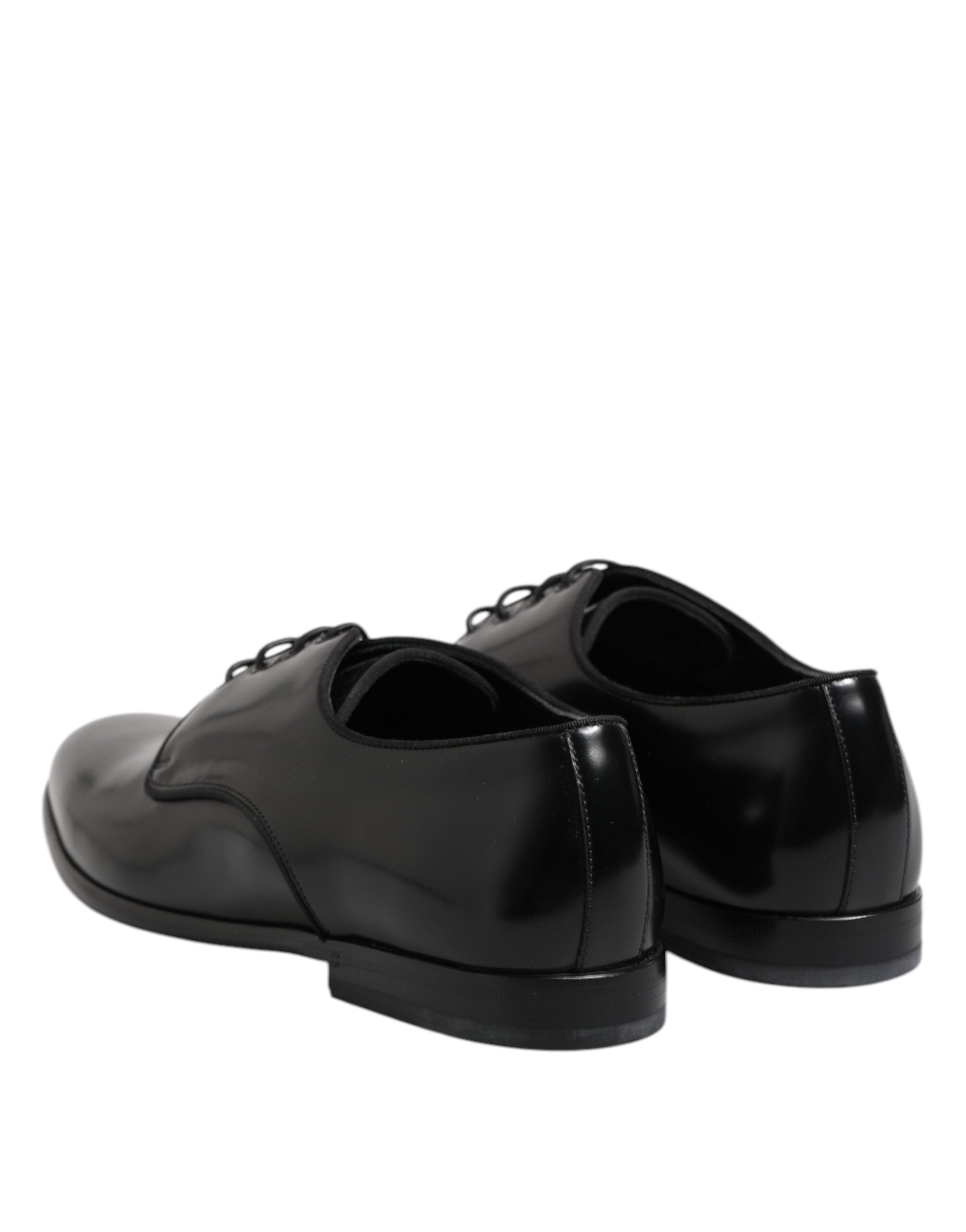 Dolce & Gabbana Black Leather Lace Up Derby Men Dress Shoes