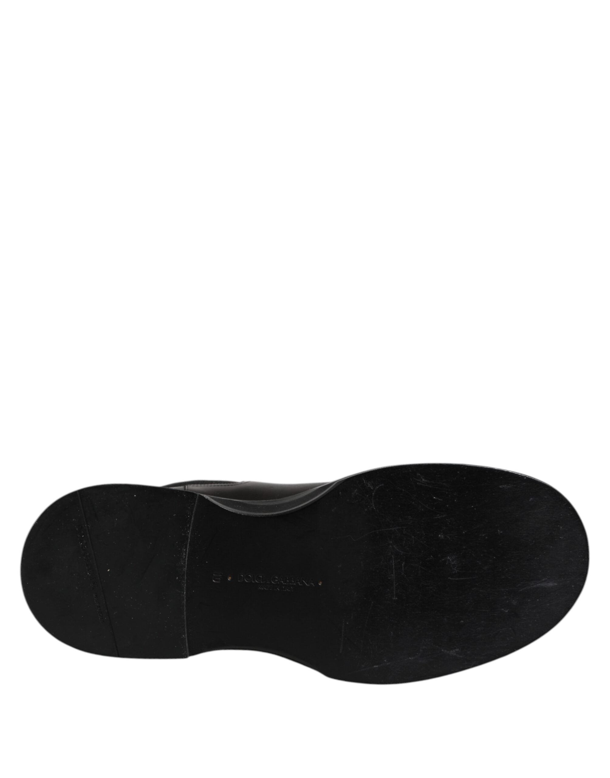 Dolce & Gabbana Black Leather Mid Calf Chelsea Boot