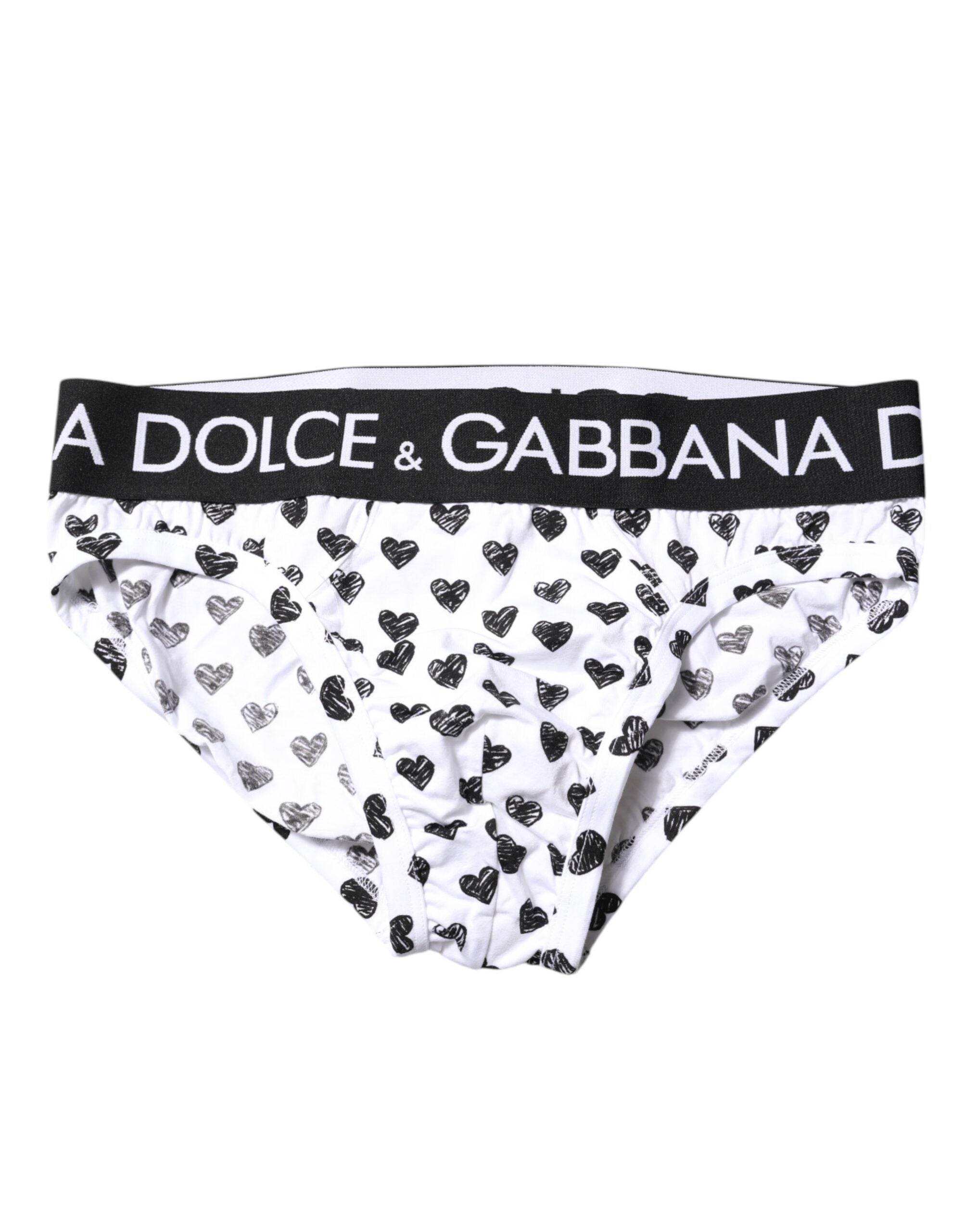 Dolce & Gabbana White Heart Printed Regular Brief Underwear LUNESCAPE