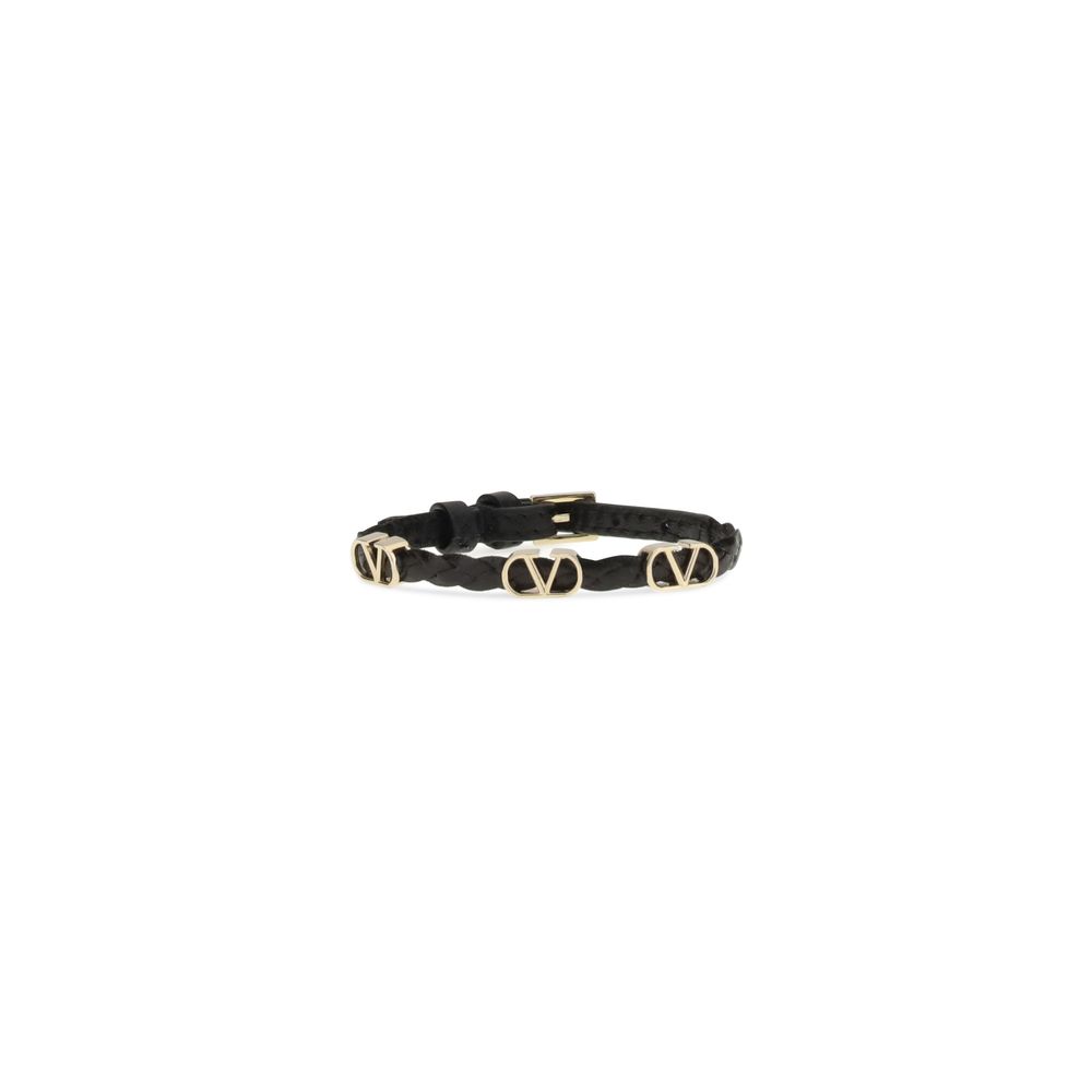 Valentino Garavani Leather VLogo Bracelet LUNESCAPE