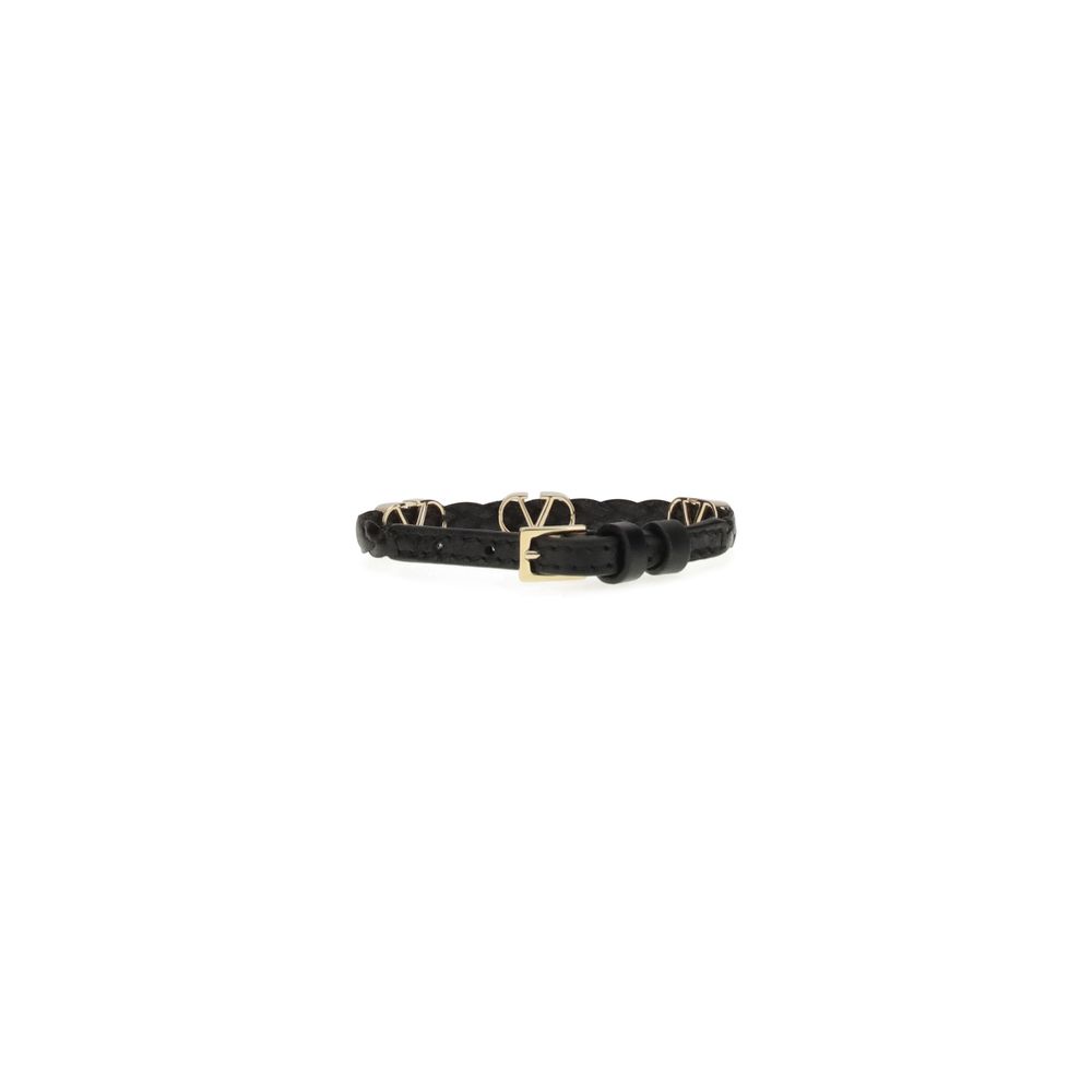Valentino Garavani Leather VLogo Bracelet LUNESCAPE