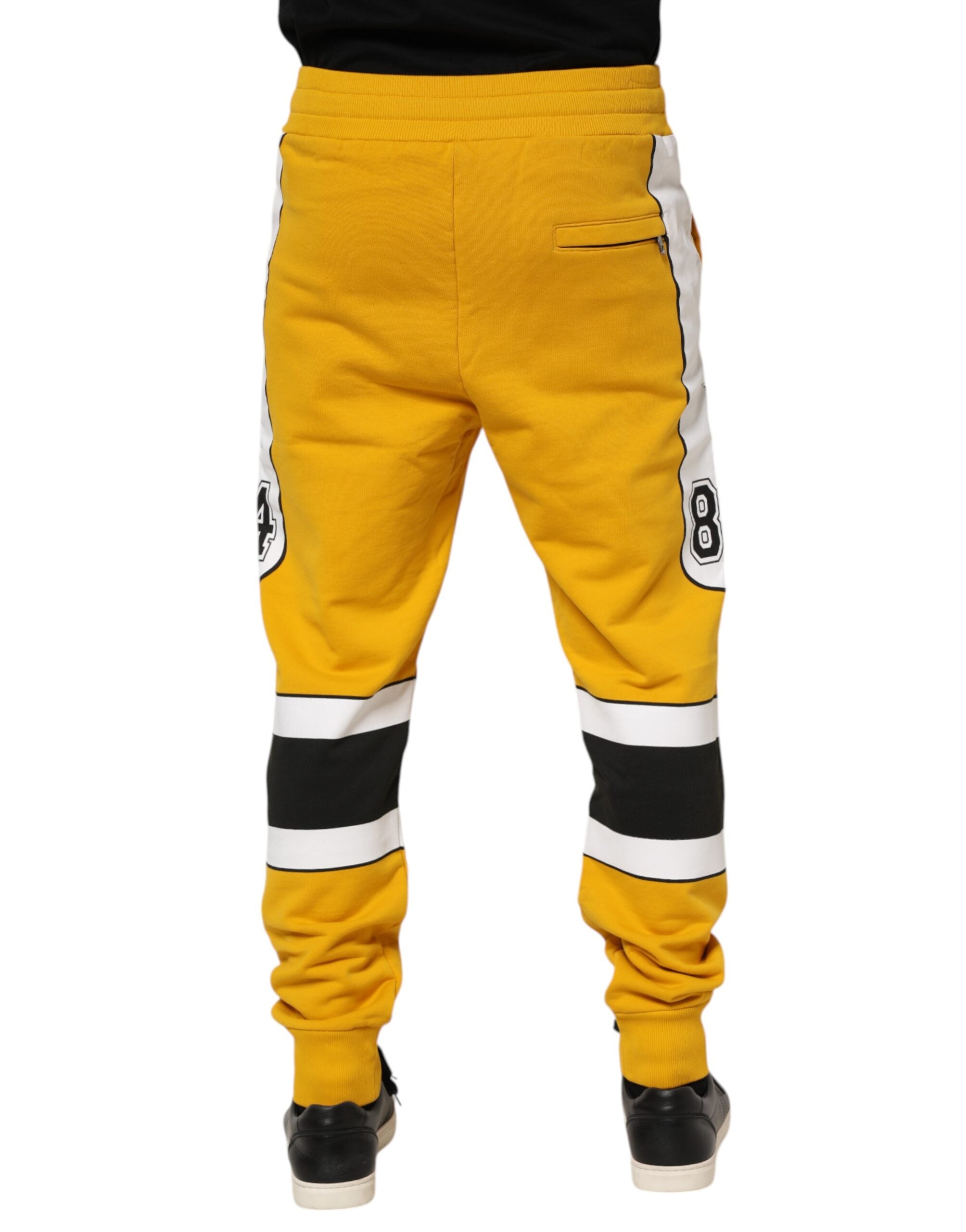 Dolce & Gabbana Yellow Cotton Casual Sweatpants Jogger Pants