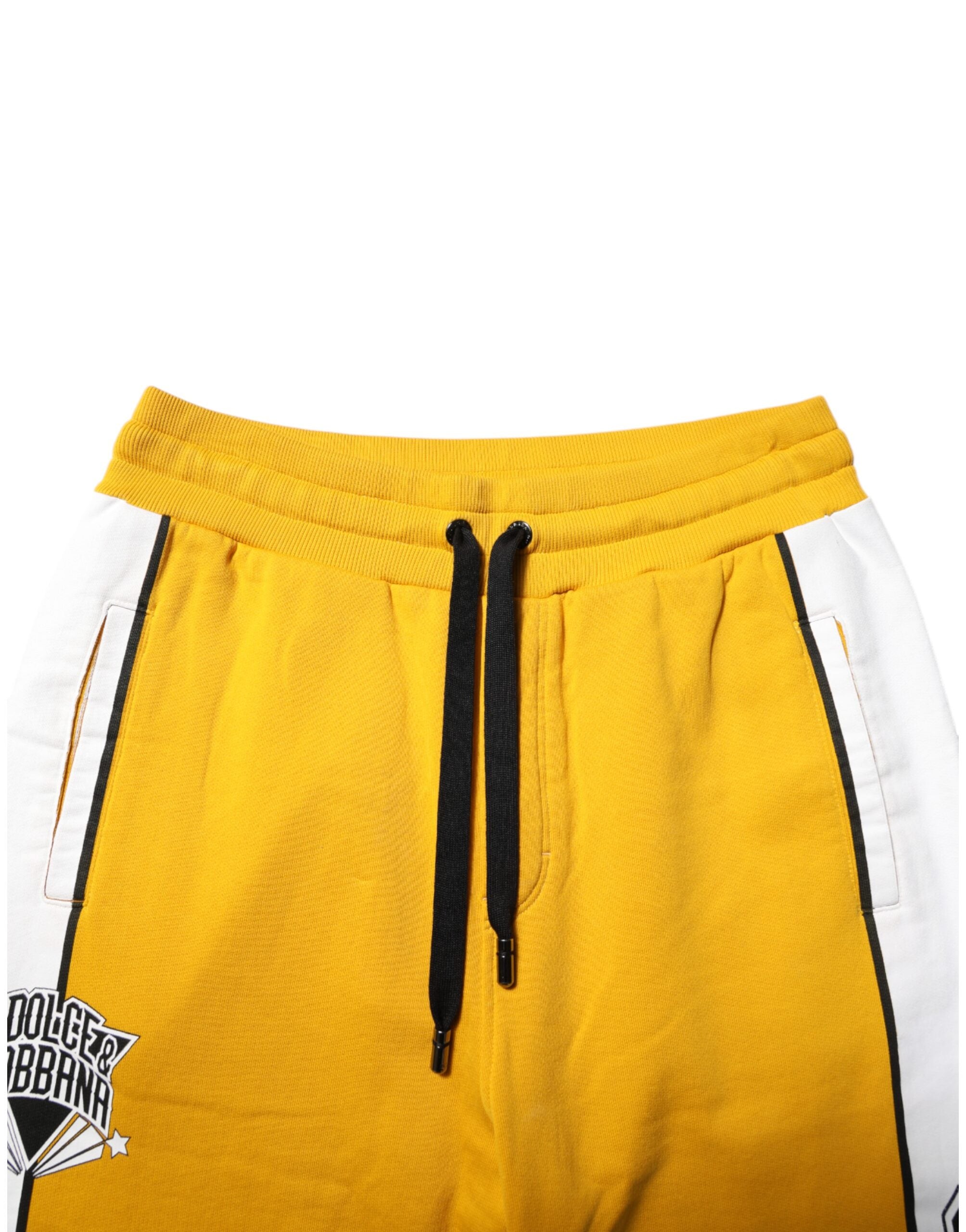 Dolce & Gabbana Yellow Cotton Casual Sweatpants Jogger Pants